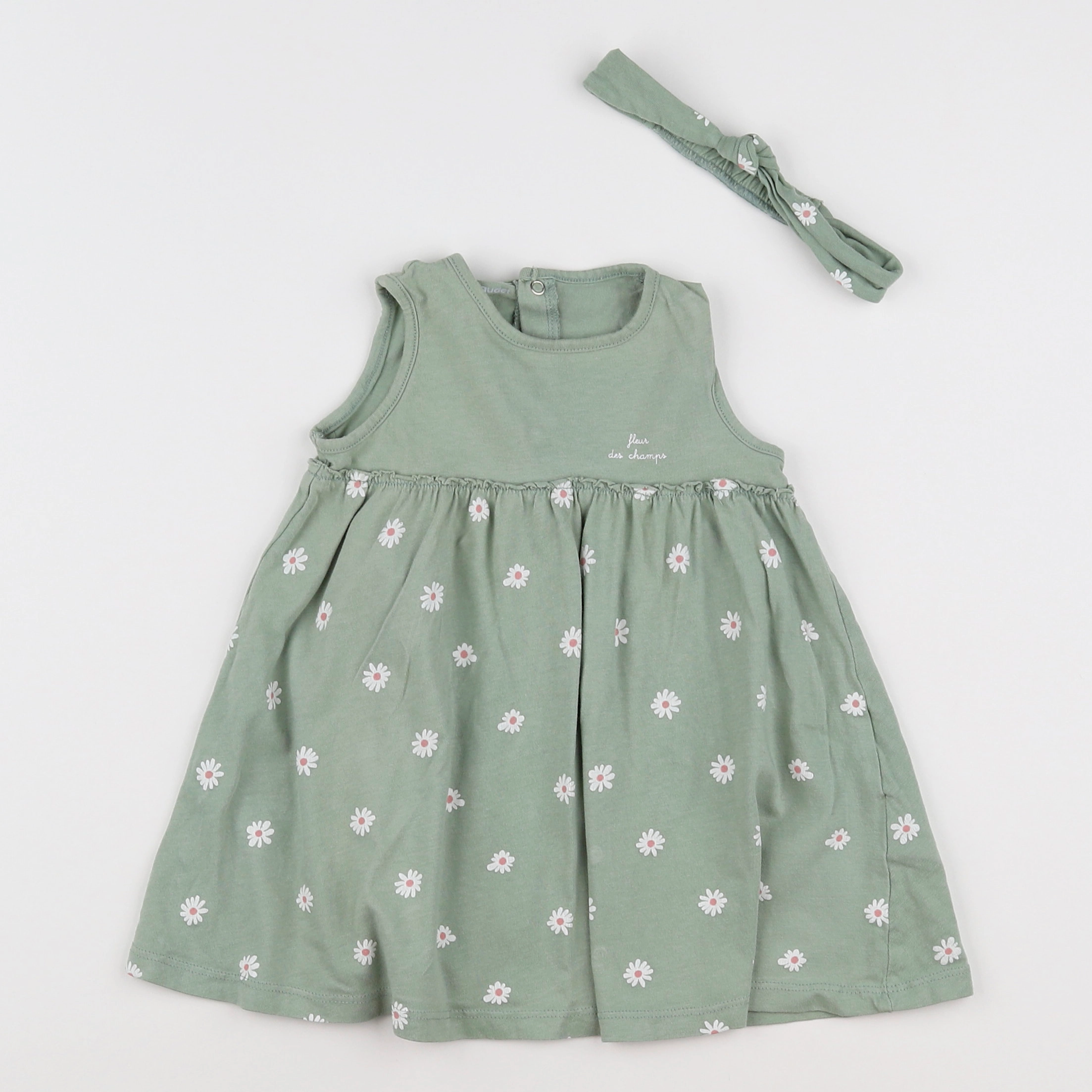 Vertbaudet - robe vert - 12 mois