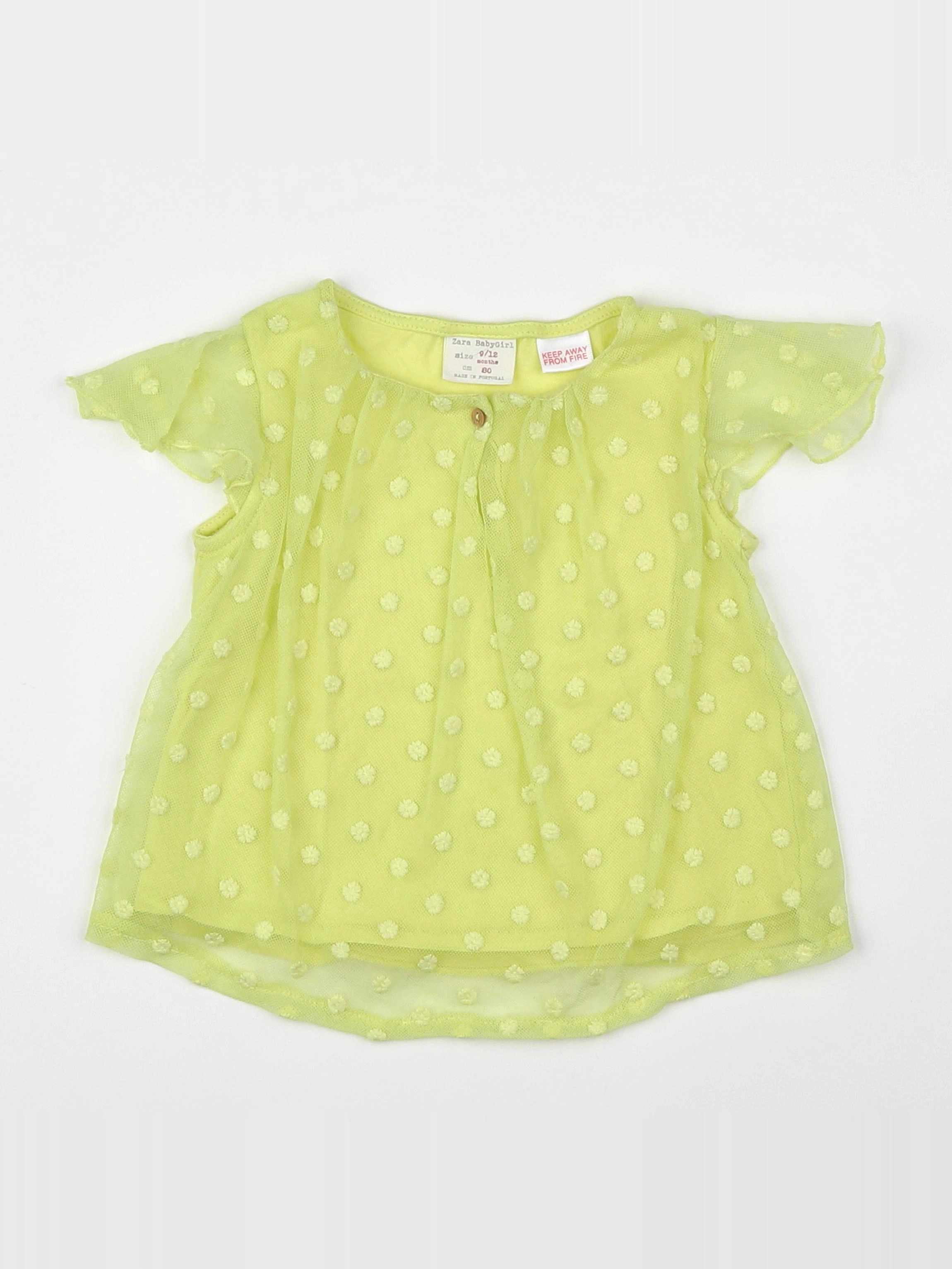 Zara - blouse jaune - 9/12 mois