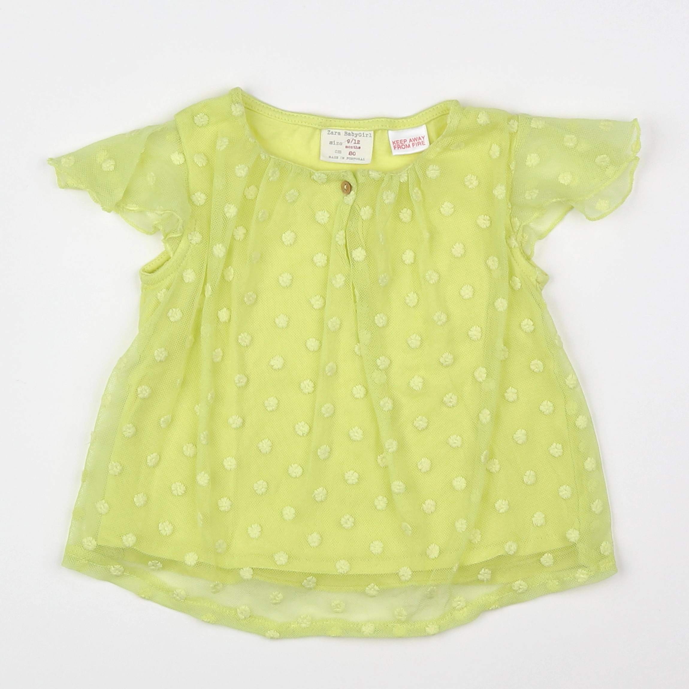 Zara - blouse jaune - 9/12 mois