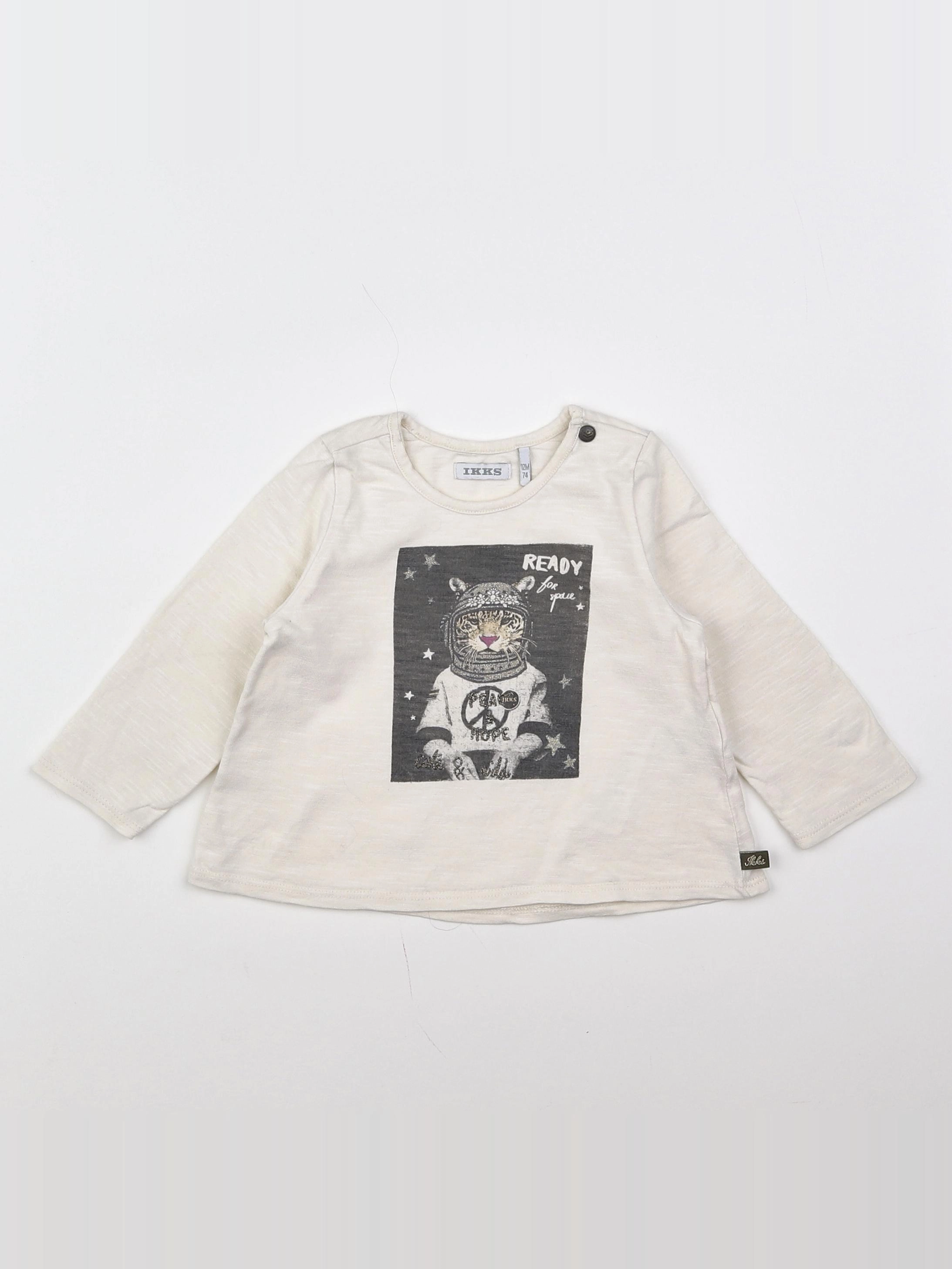 IKKS - tee-shirt beige - 12 mois