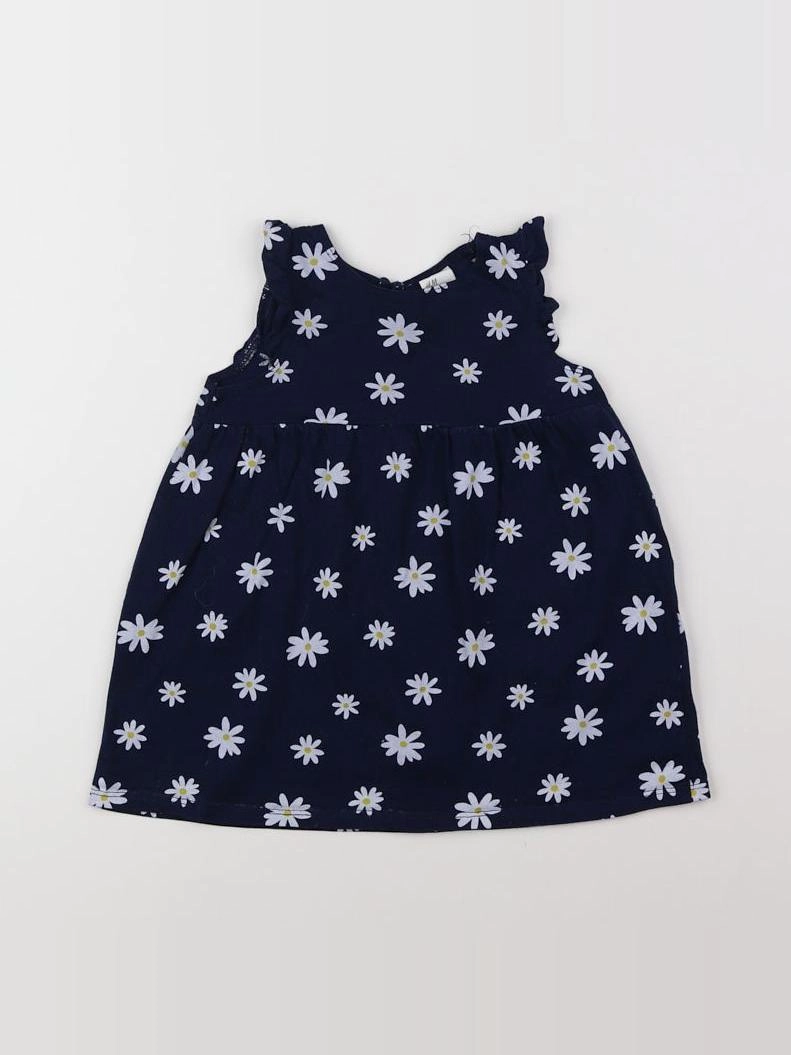 H&M - robe bleu, blanc - 9/12 mois