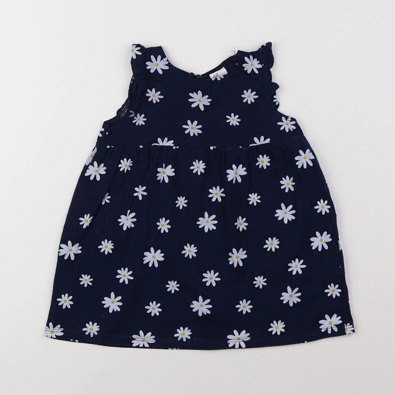 H&M - robe bleu, blanc - 9/12 mois
