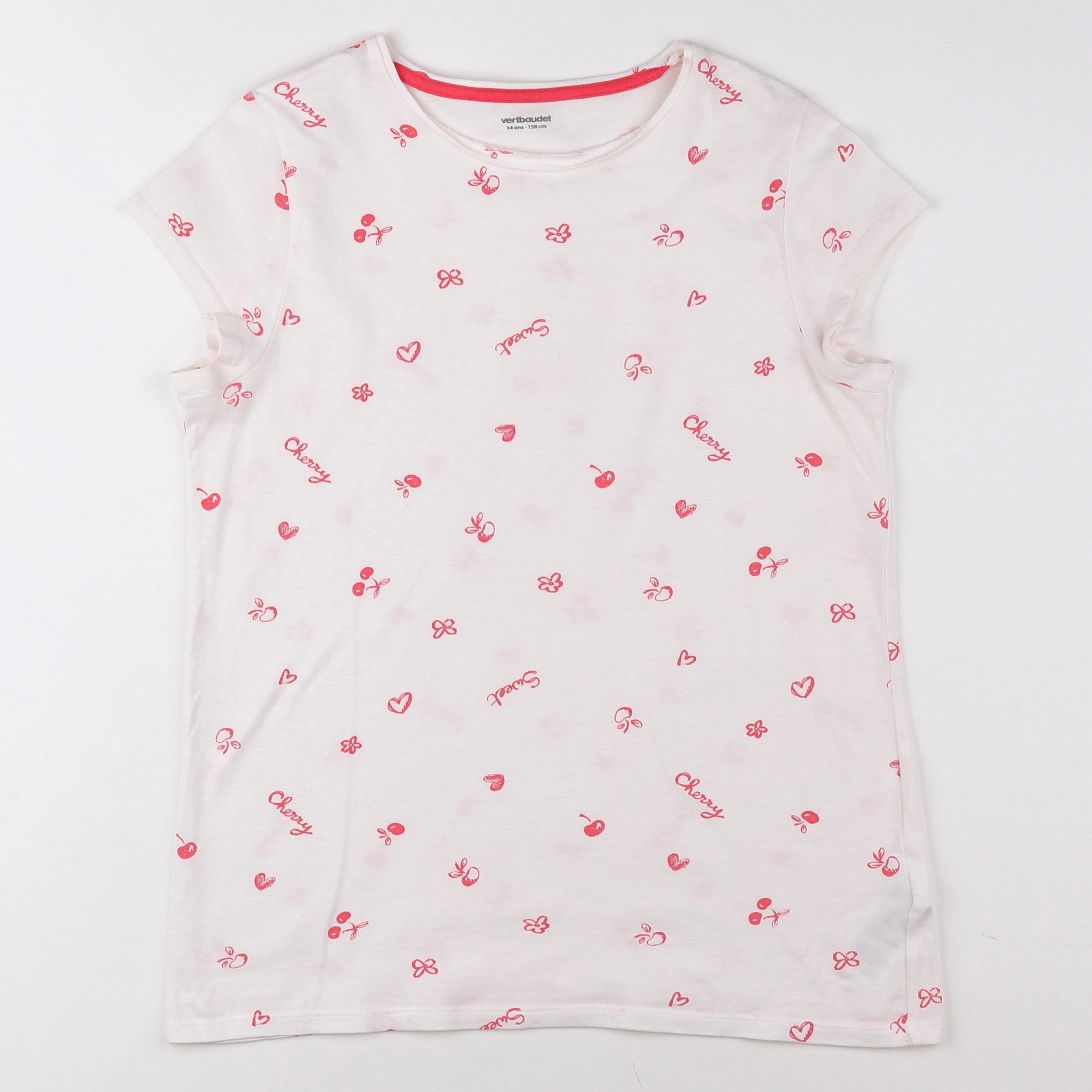 Vertbaudet - tee-shirt blanc - 14 ans