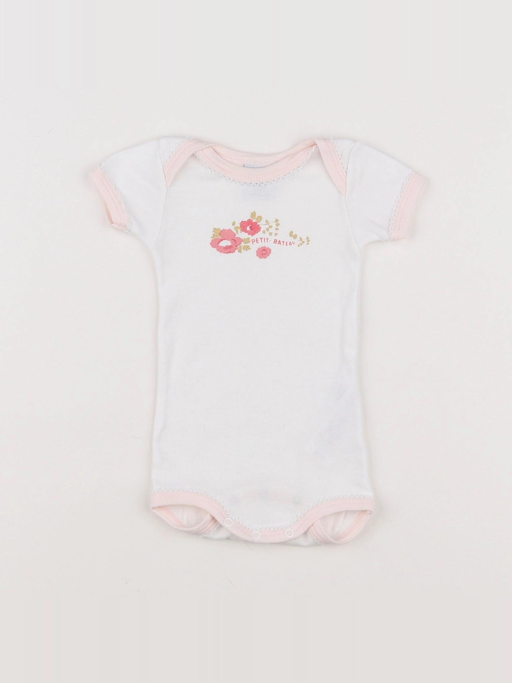 Petit Bateau - body rose, blanc - 3 mois