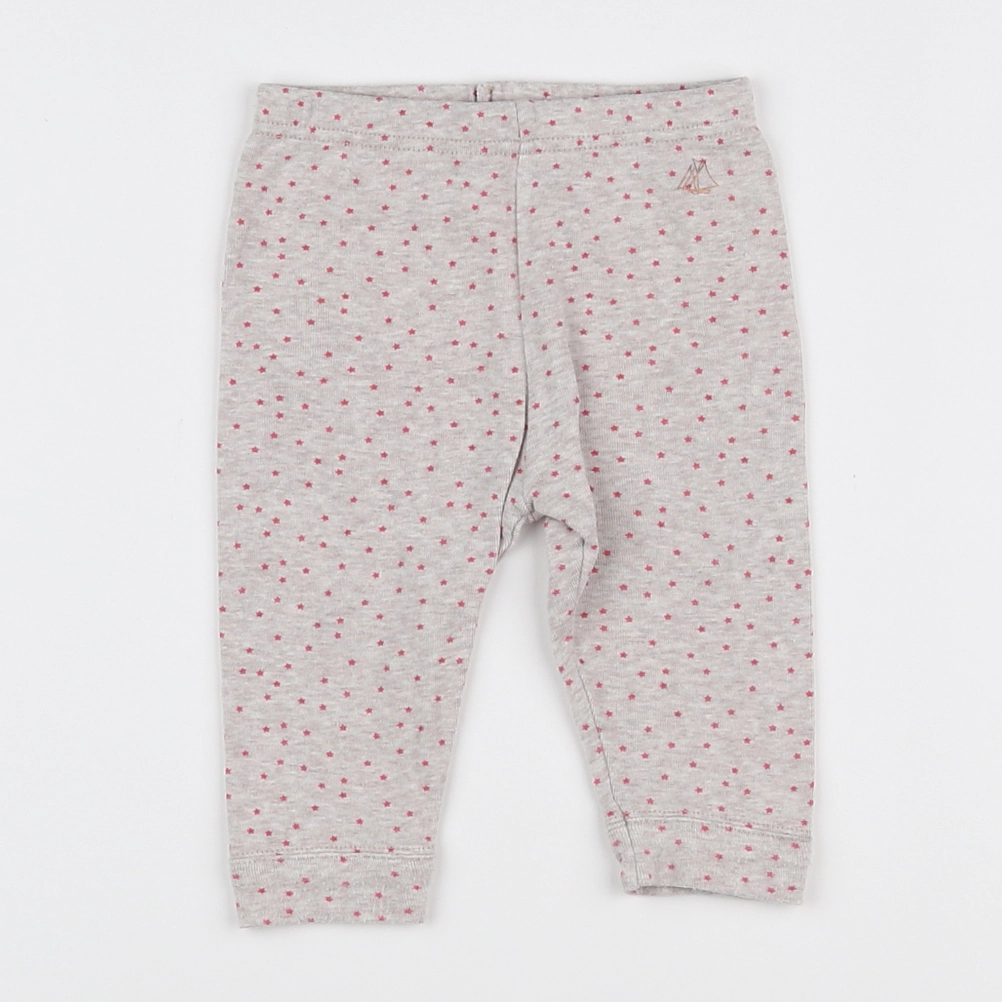 Petit Bateau - legging beige, rose - 6 mois