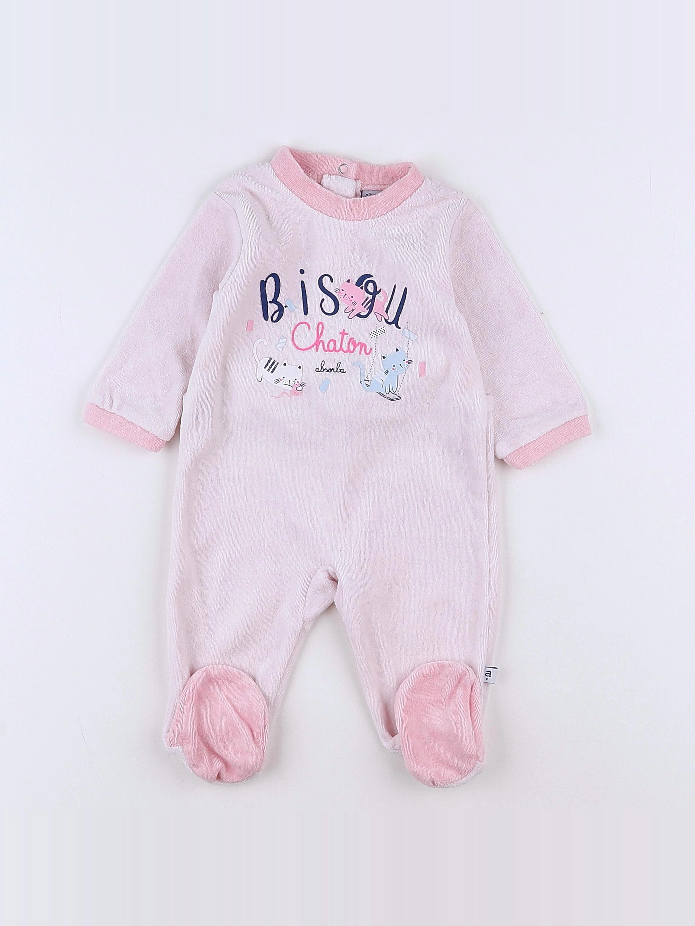 Absorba - pyjama velours rose - 3 mois