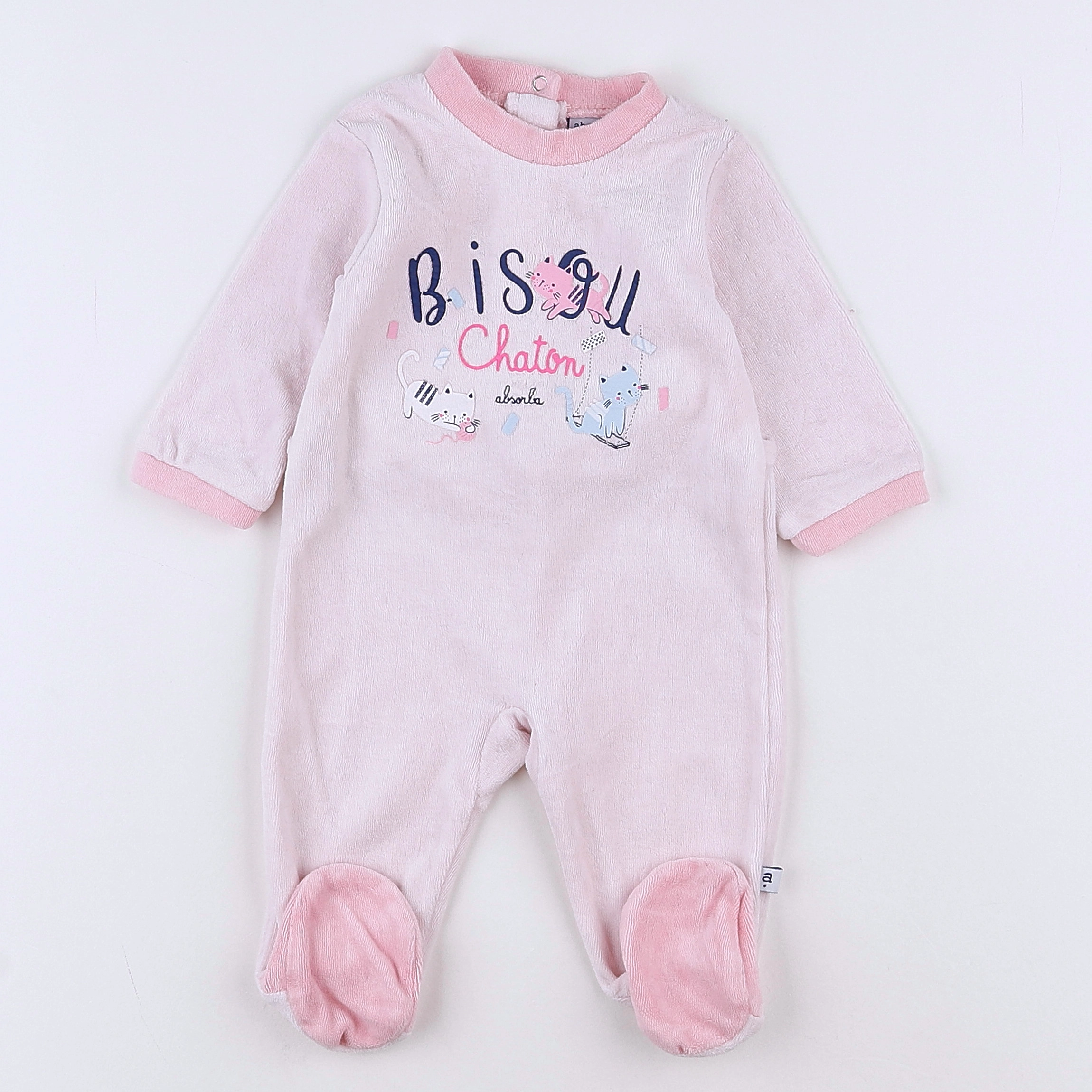 Absorba - pyjama velours rose - 3 mois