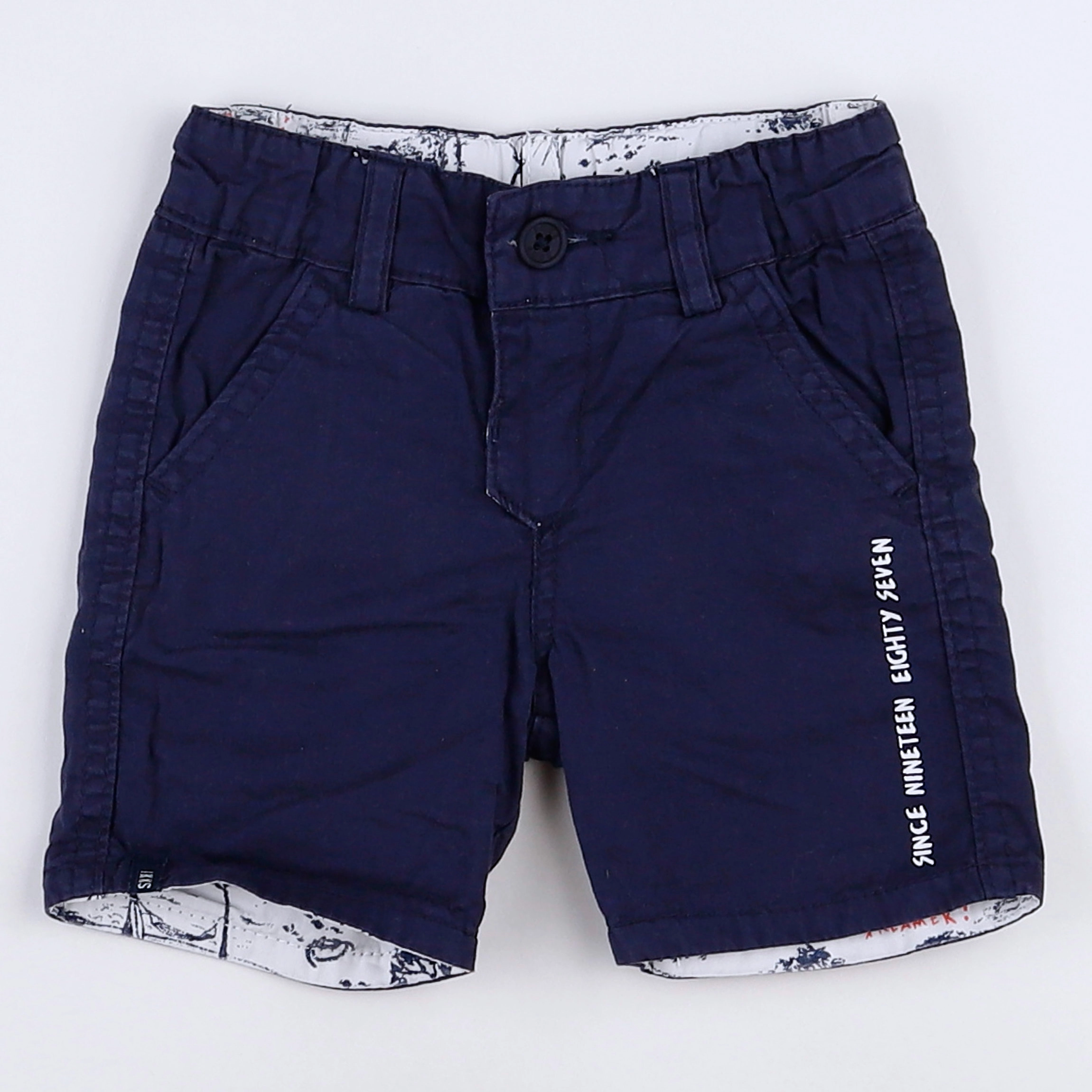 IKKS - short bleu - 12 mois