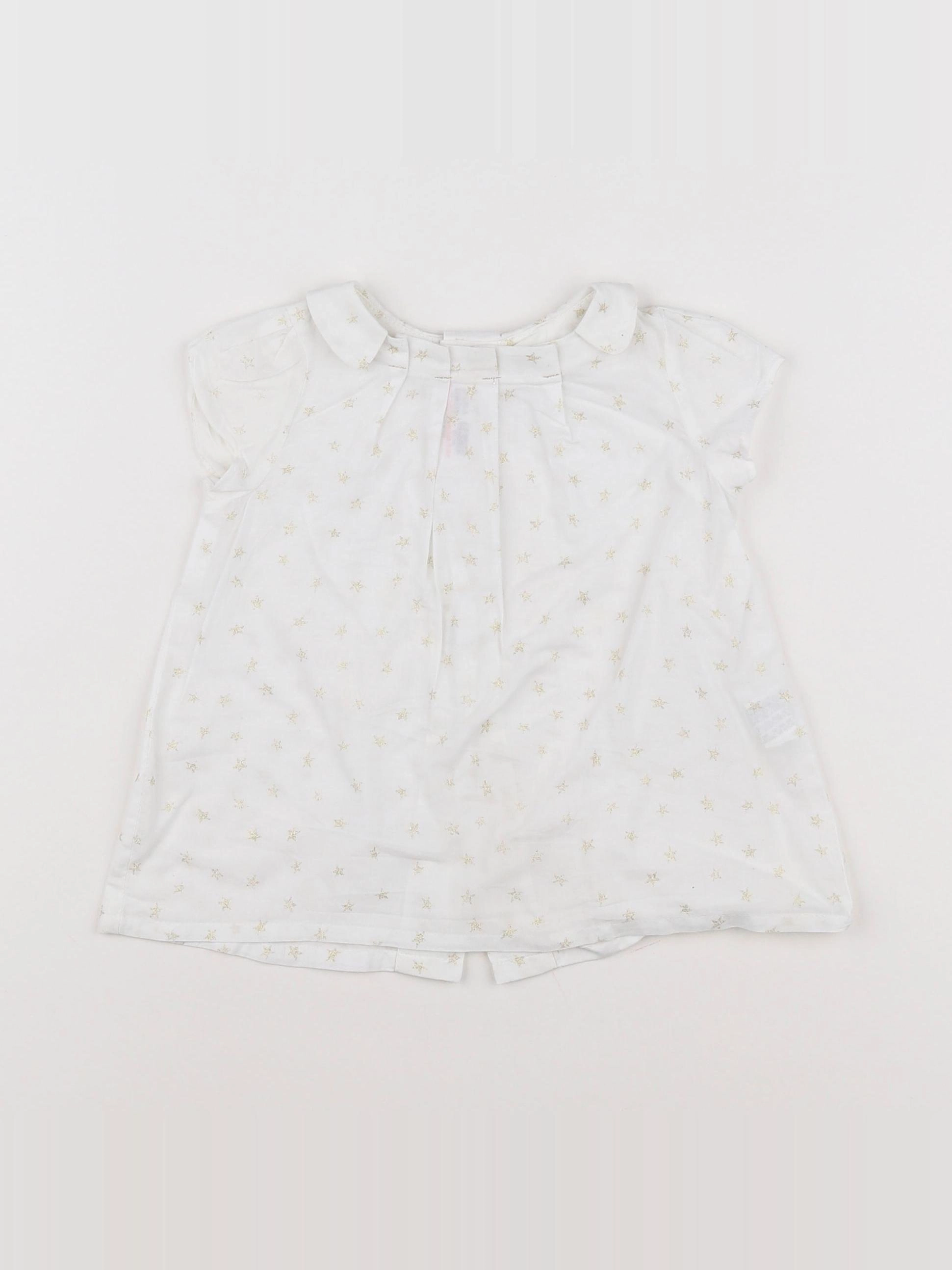 Zara - blouse blanc, or - 12/18 mois