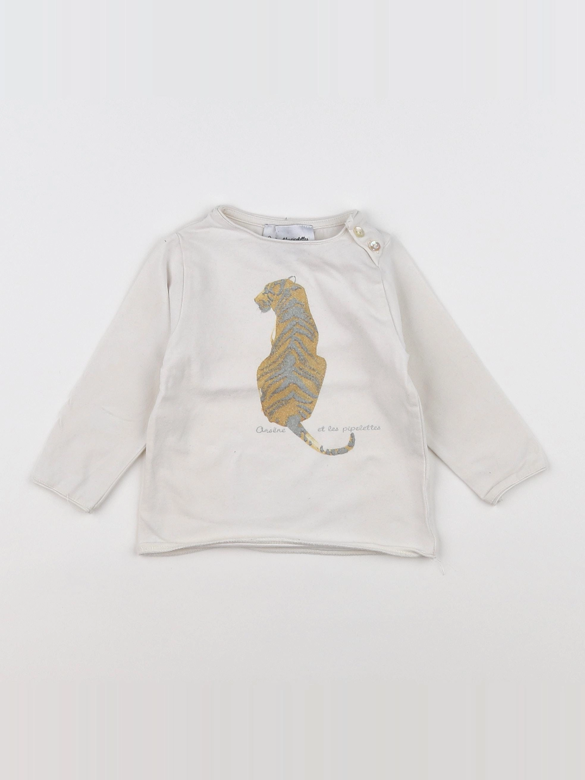 Arsène et les pipelettes - tee-shirt blanc - 12 mois