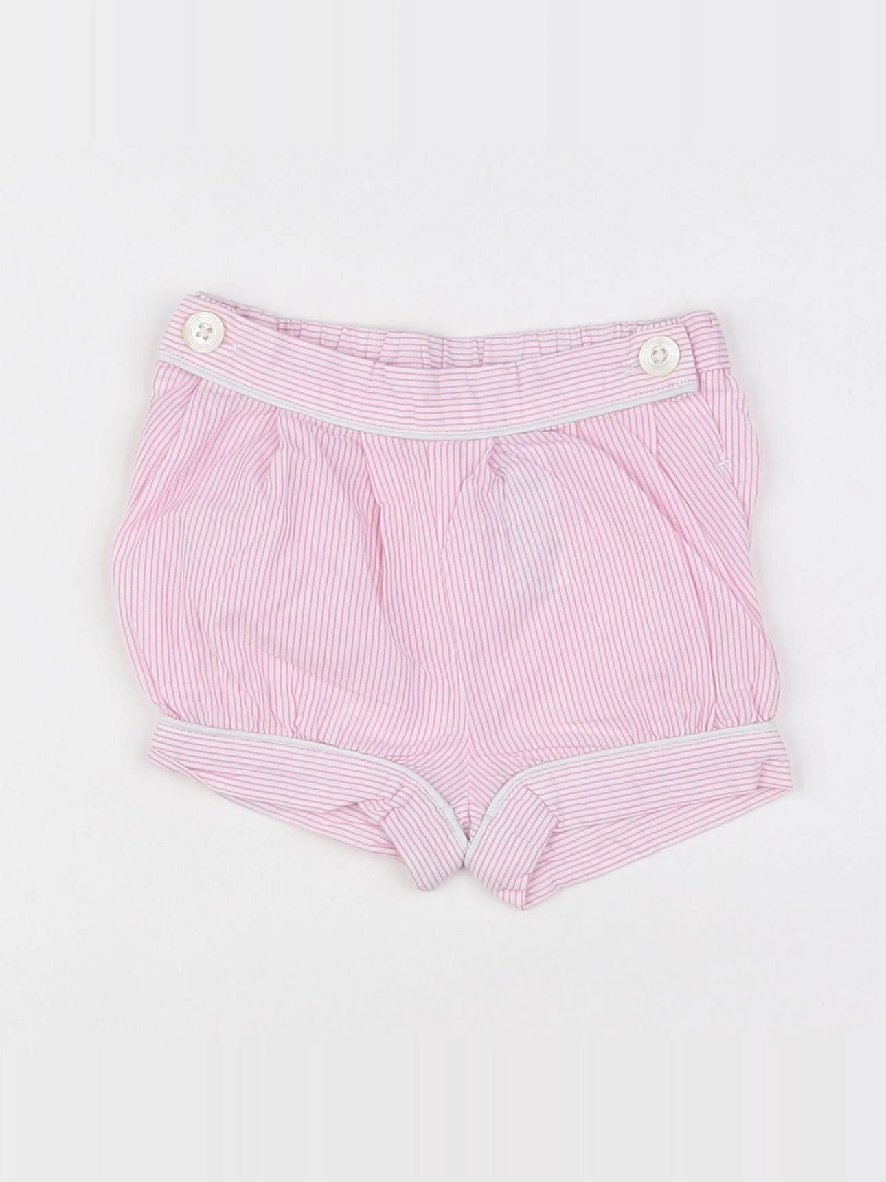 Jacadi - short blanc, rose - 6 mois