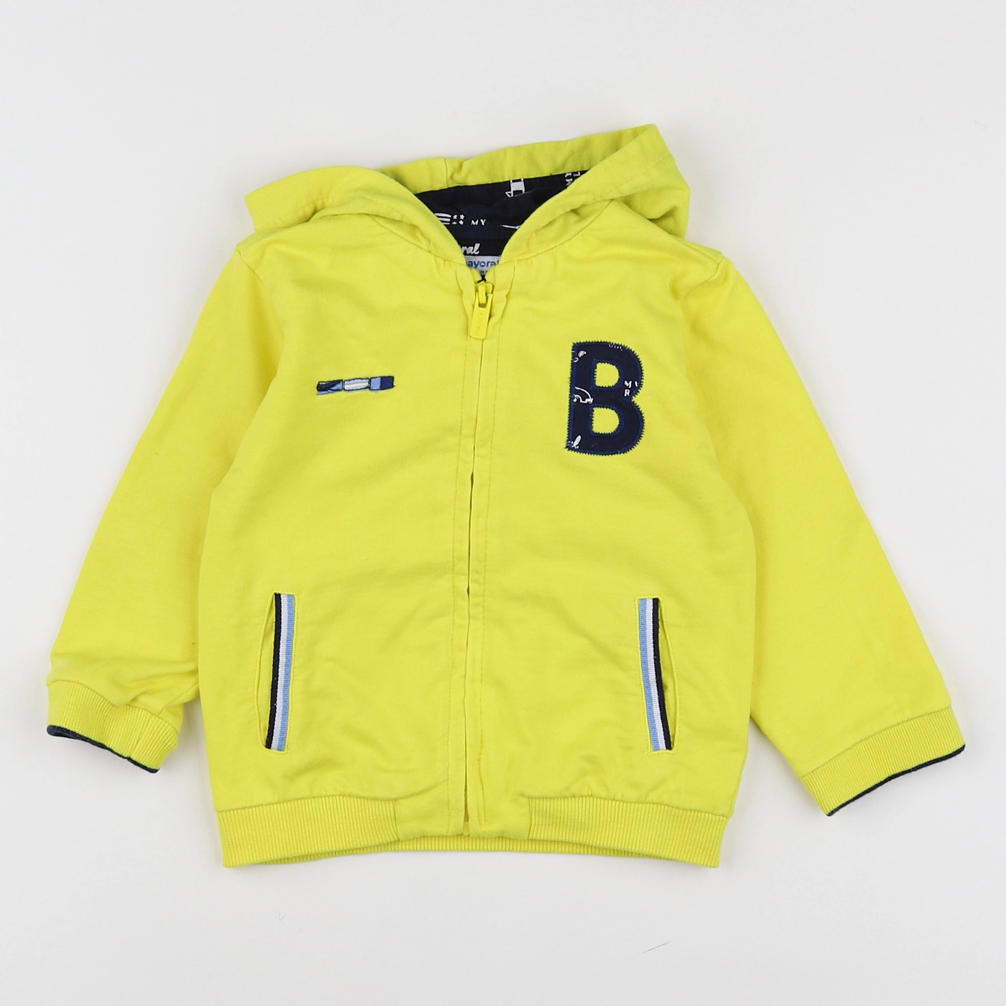 Mayoral - sweat jaune fluo - 12 mois