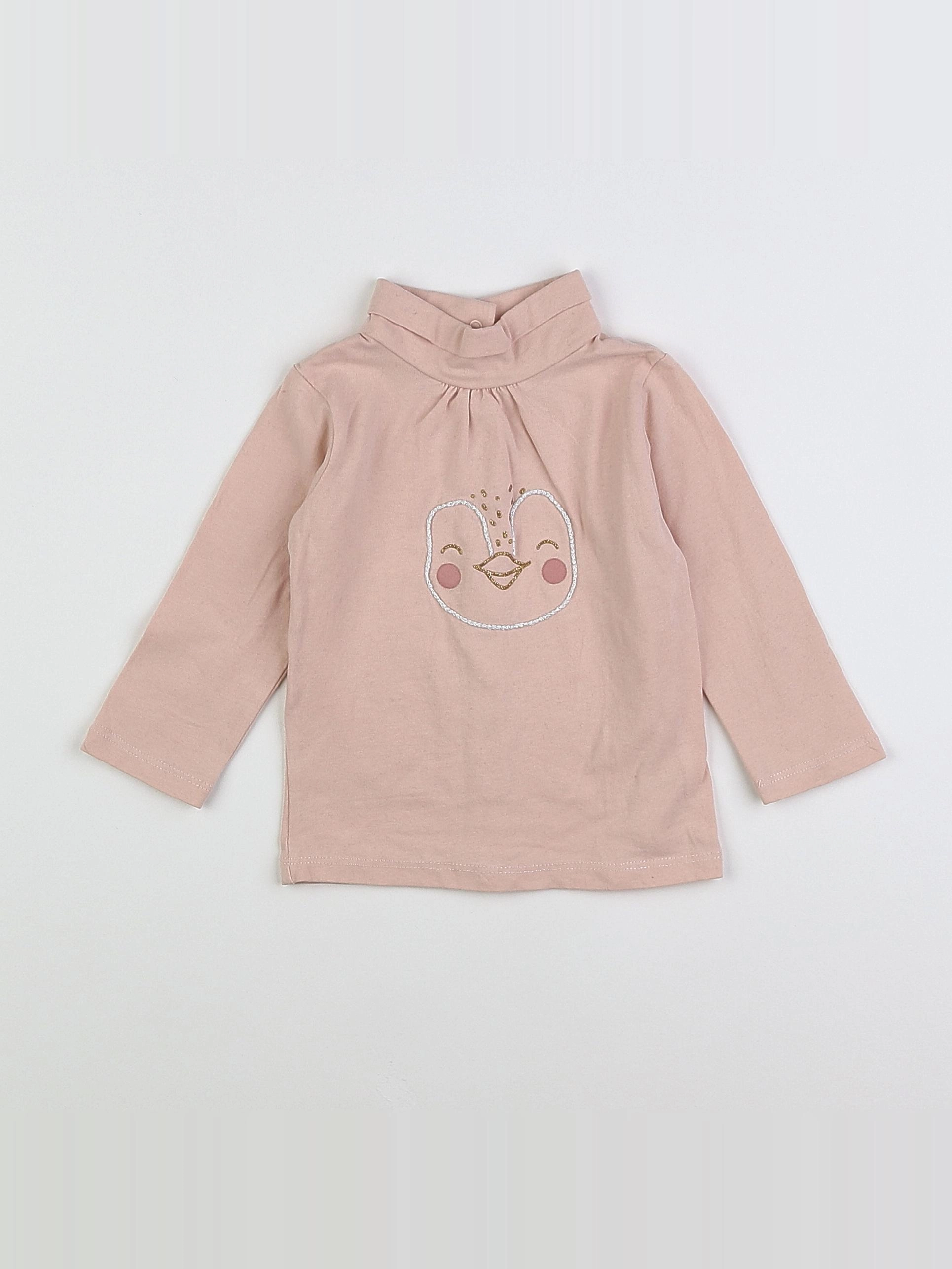 Vertbaudet - sous-pull rose - 6 mois