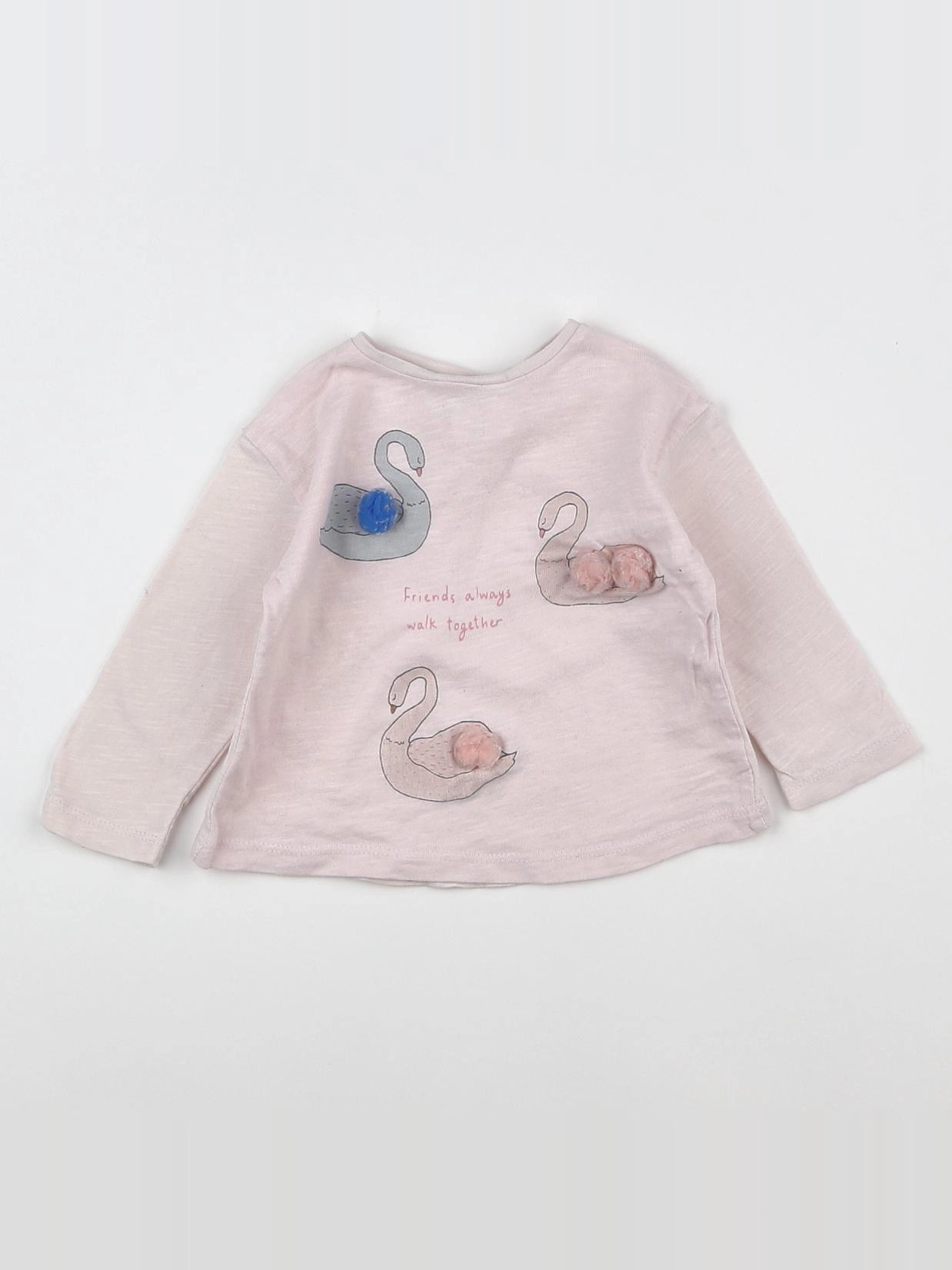Zara - tee-shirt rose - 6/9 mois