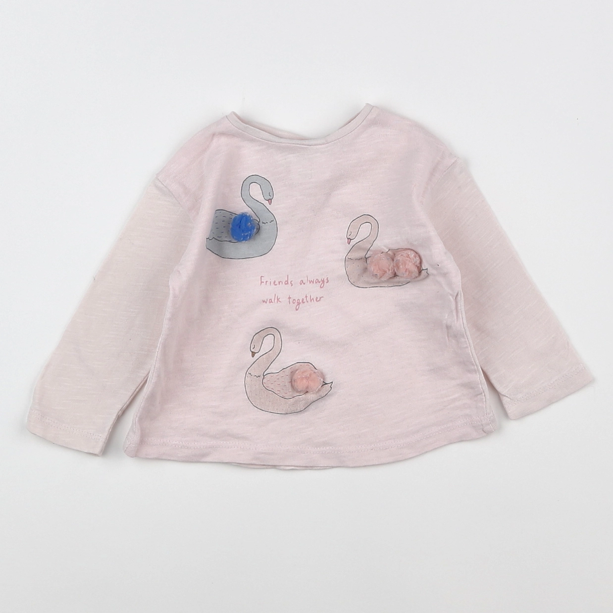 Zara - tee-shirt rose - 6/9 mois