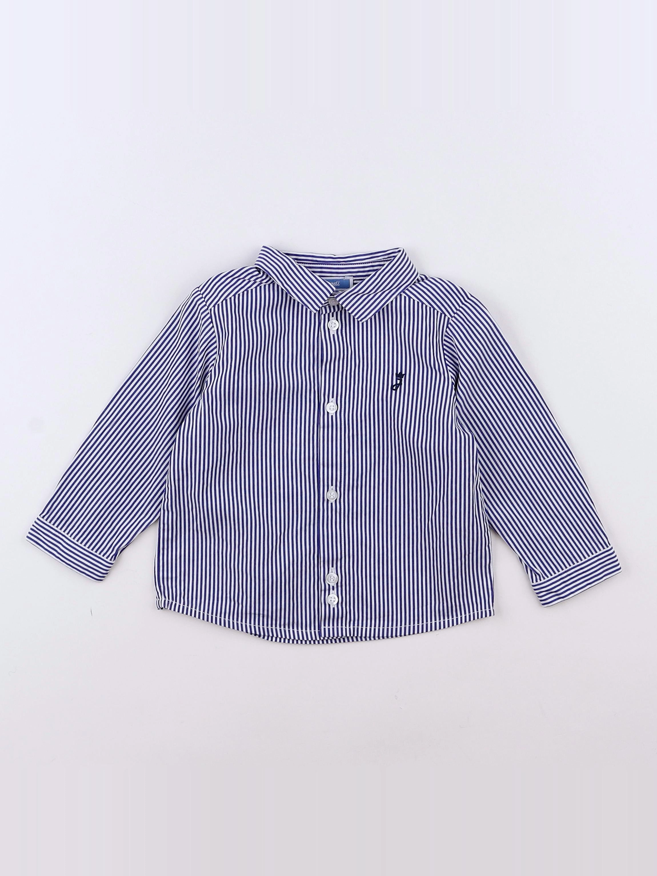 Jacadi - chemise blanc, bleu - 12 mois