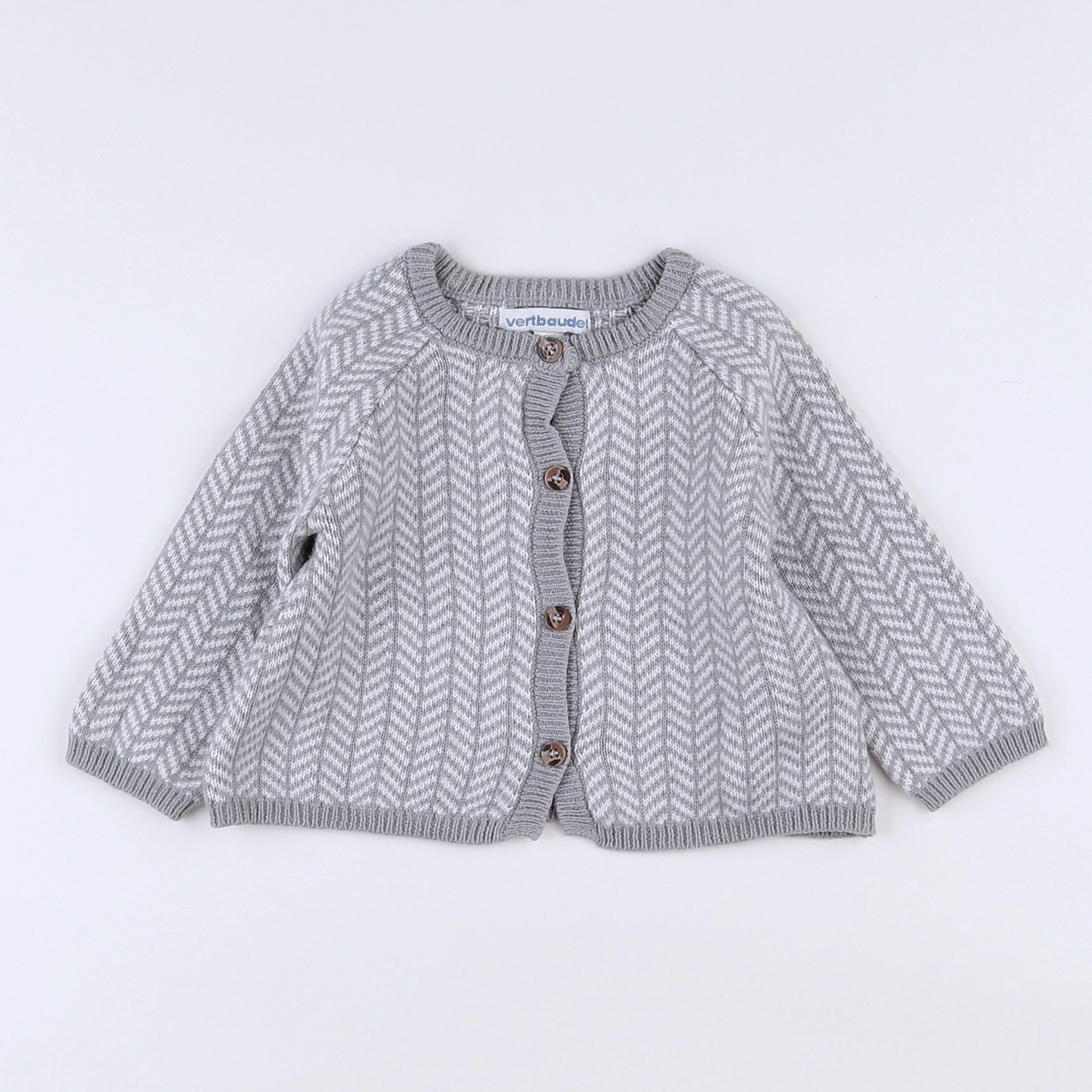 Vertbaudet - gilet gris - 3 mois