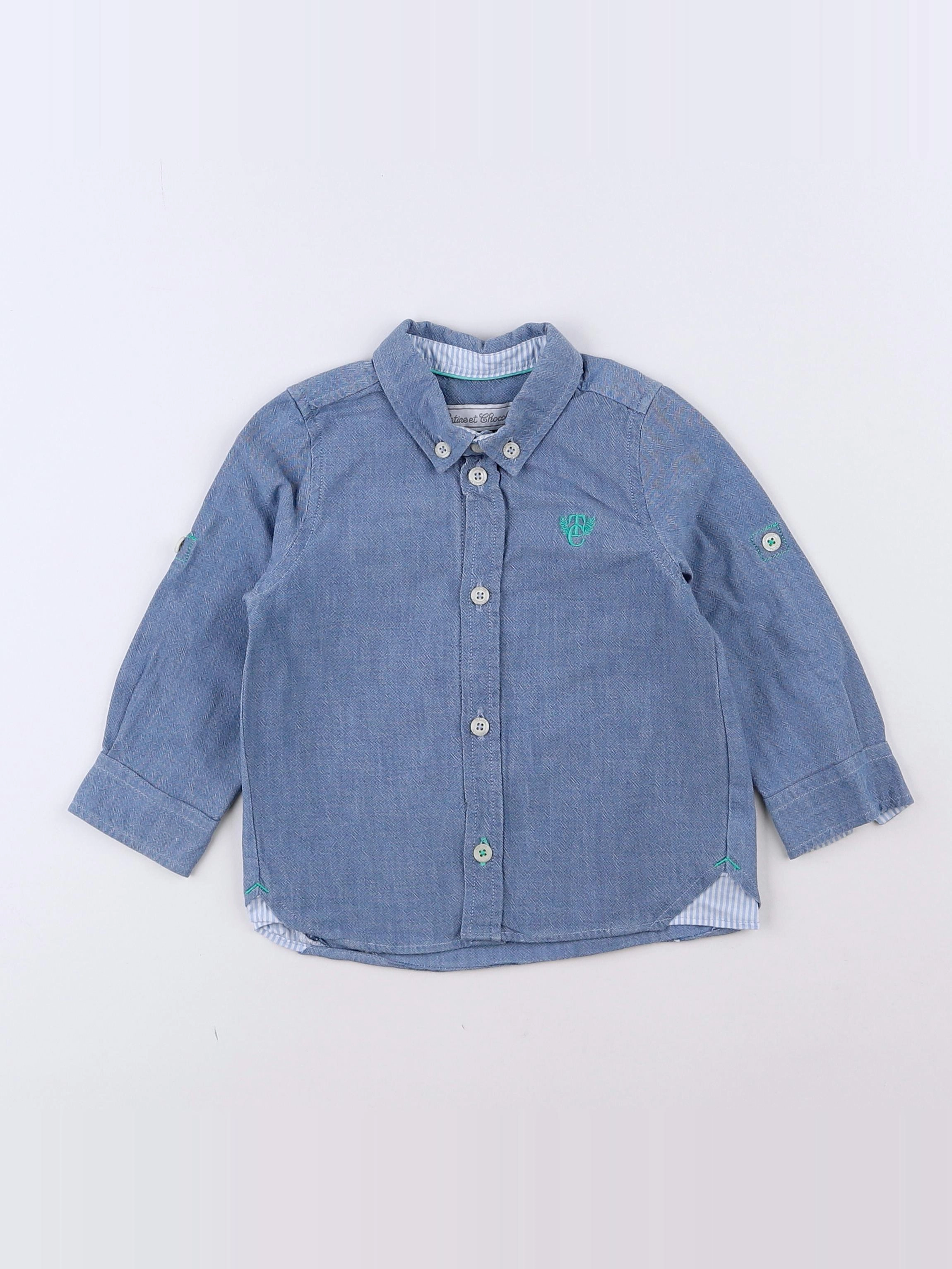 Tartine & Chocolat - chemise bleu - 12 mois