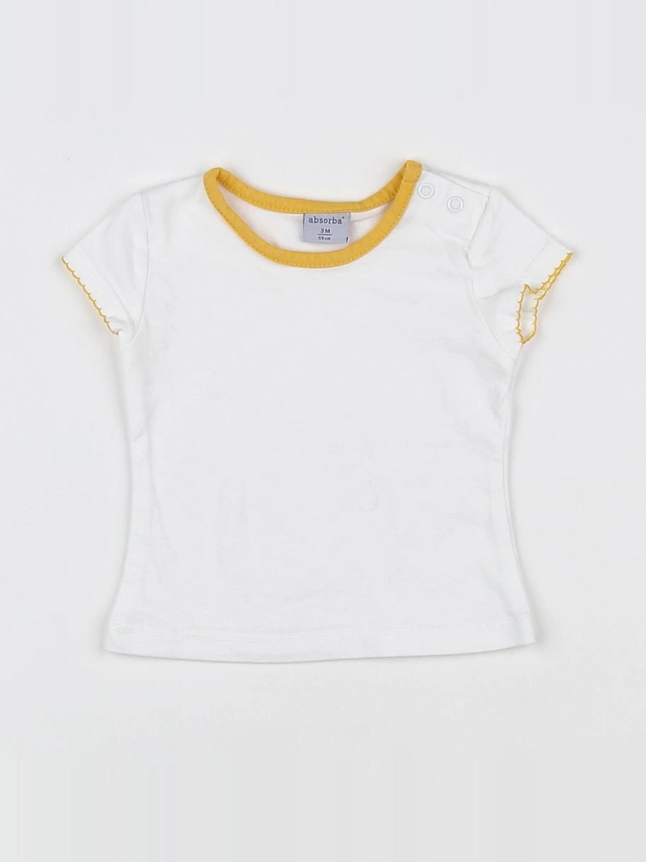 Absorba - tee-shirt blanc, jaune - 3 mois