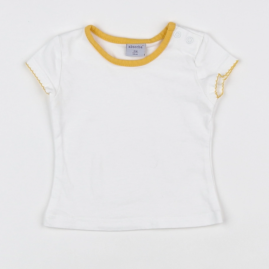 Absorba - tee-shirt blanc, jaune - 3 mois