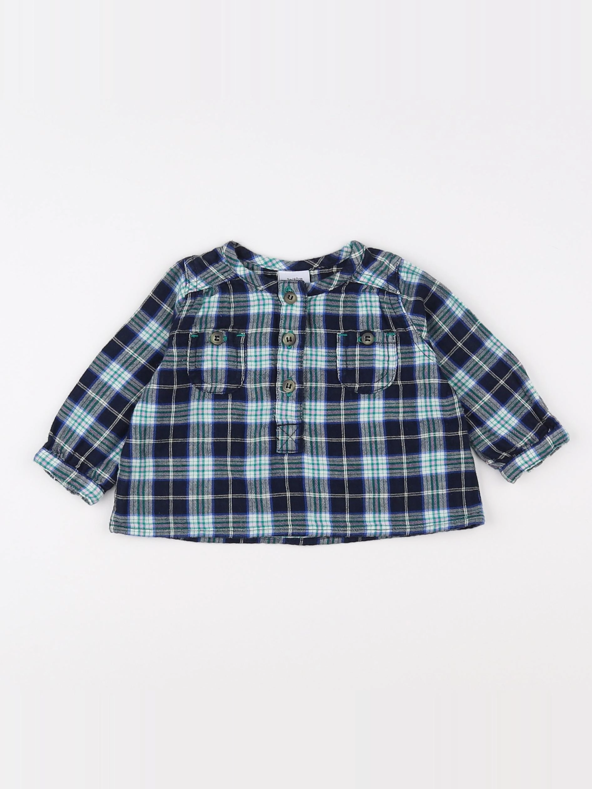 Petit Bateau - chemise multicolore - 3 mois