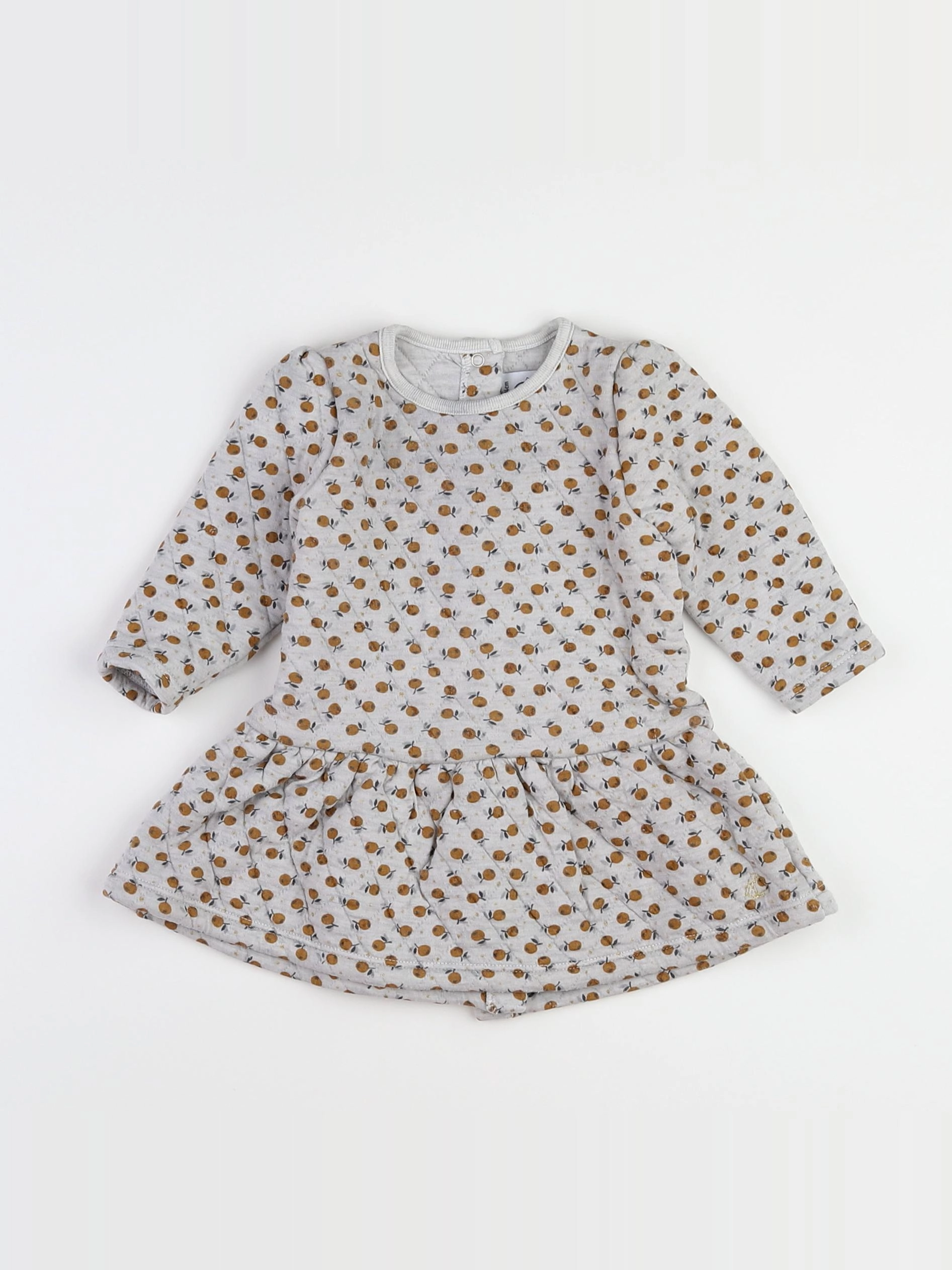 Petit Bateau - robe gris - 12 mois