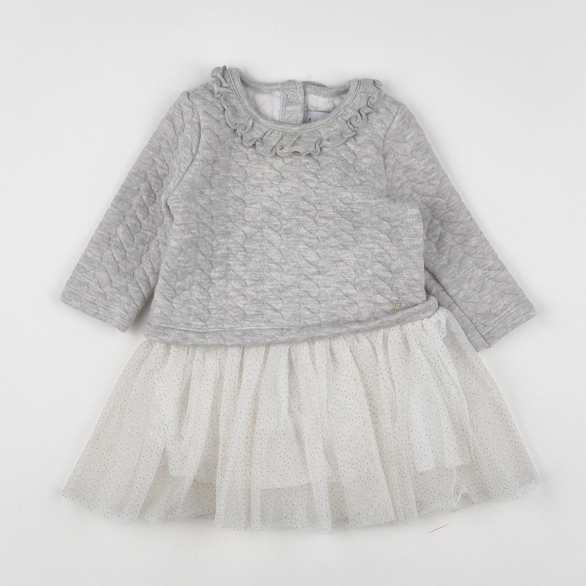 Petit Bateau - robe gris - 6 mois
