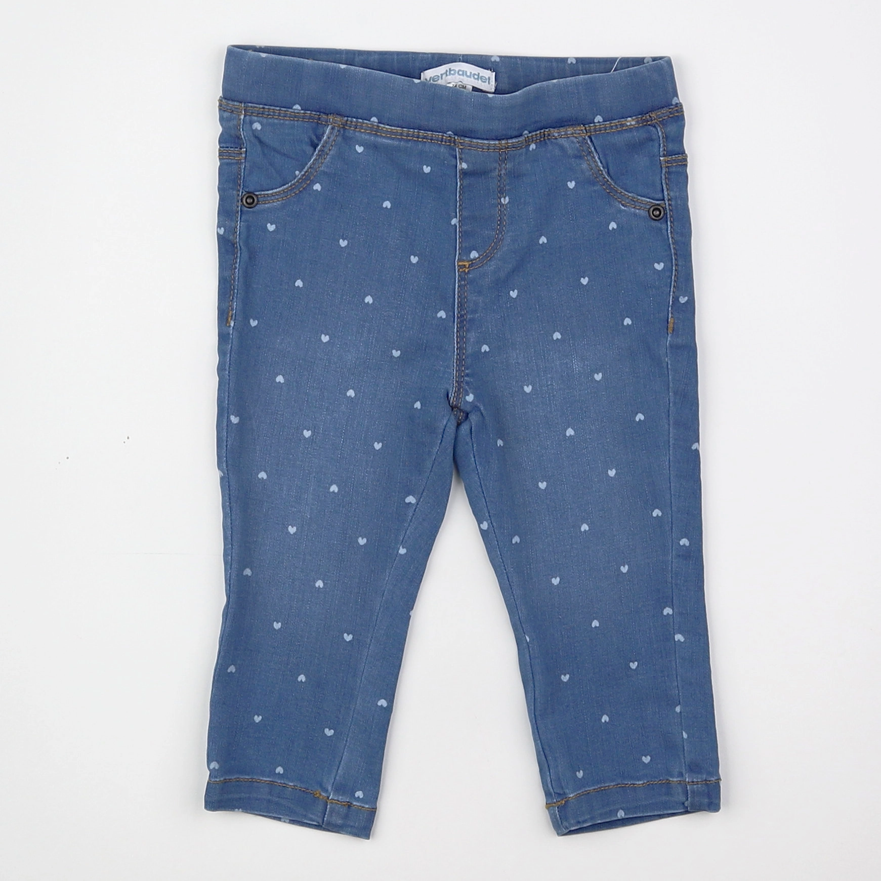 Vertbaudet - jegging bleu - 12 mois