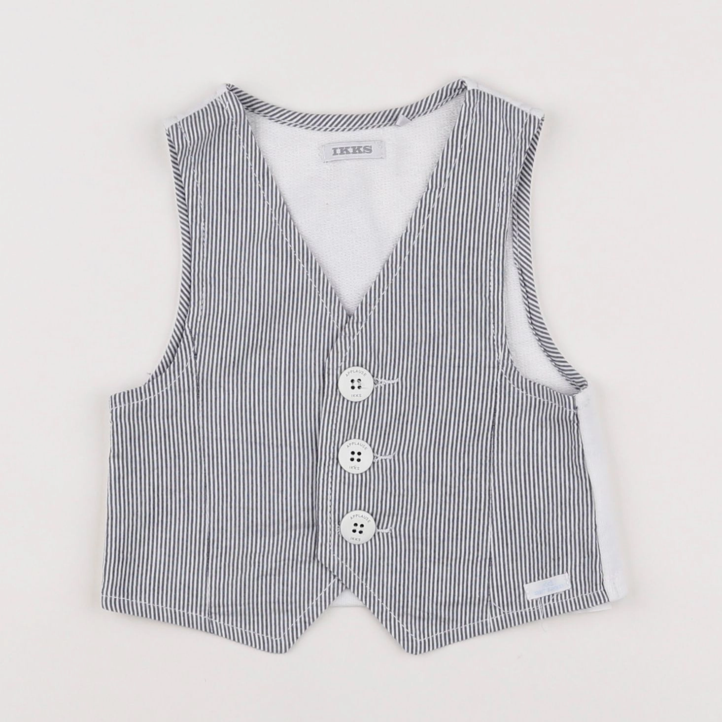 IKKS - gilet blanc, bleu - 18 mois