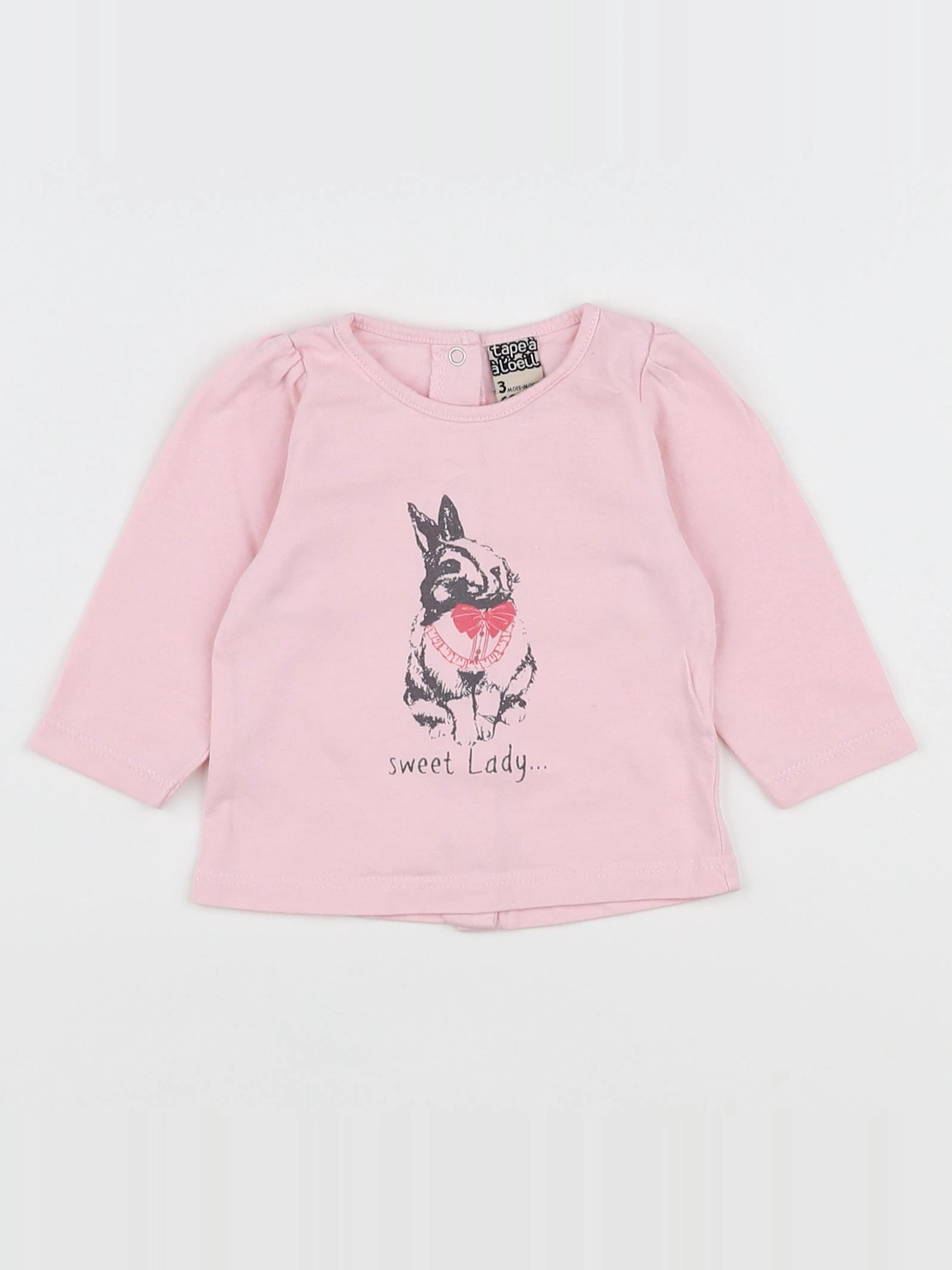 Tape à l'oeil - tee-shirt rose - 3 mois