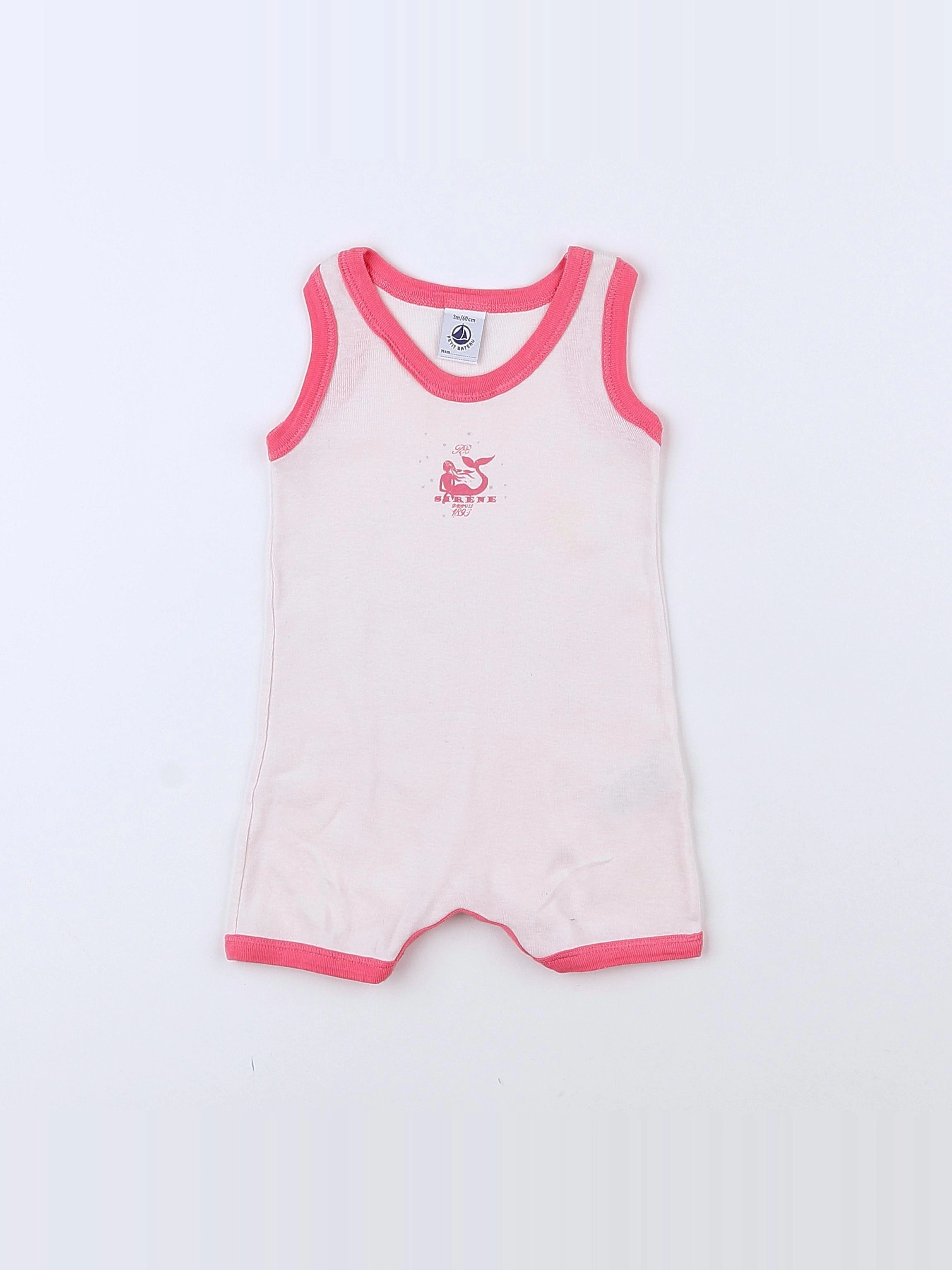Petit Bateau - pyjama coton rose - 3 mois