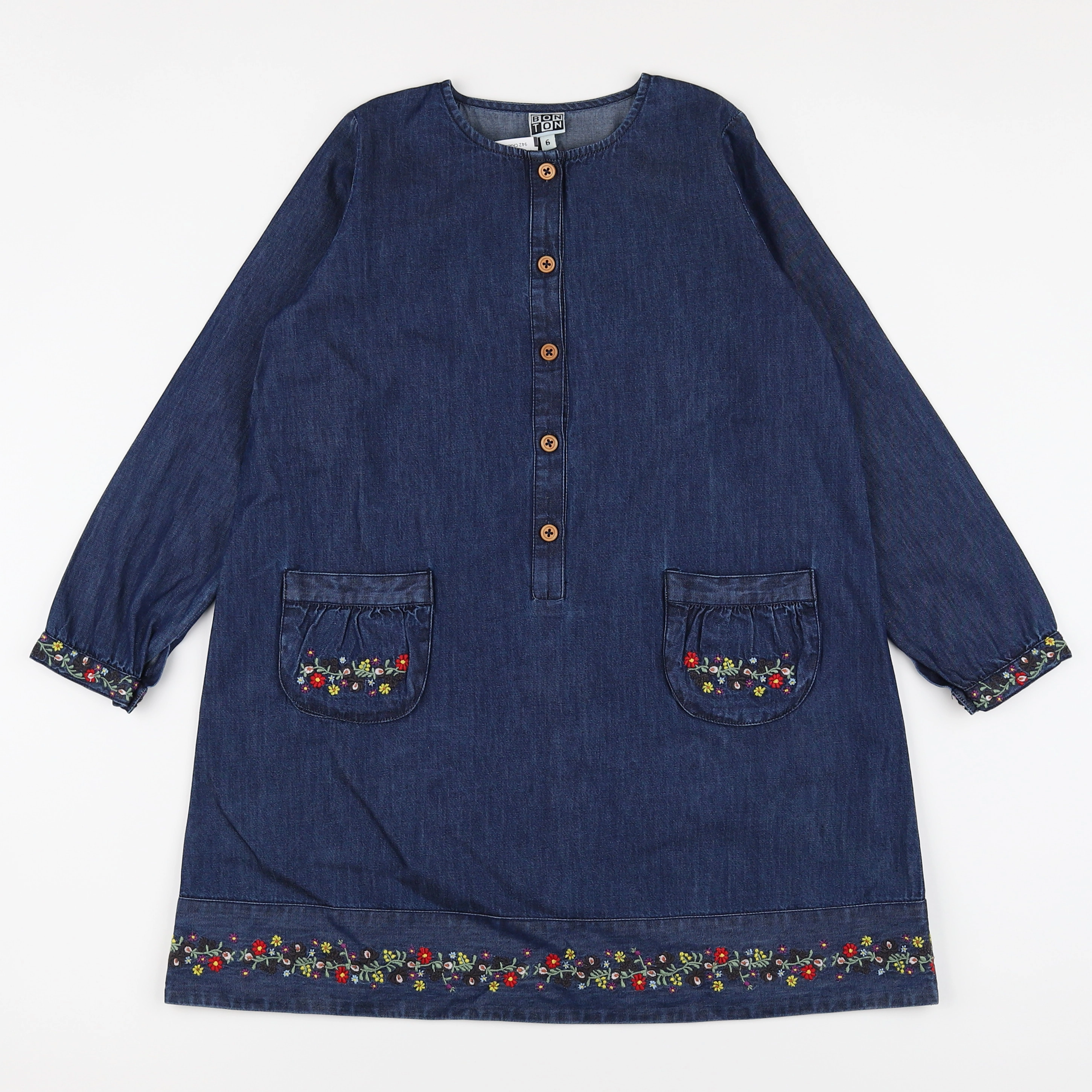 Bonton - robe bleu (neuf) - 6 ans