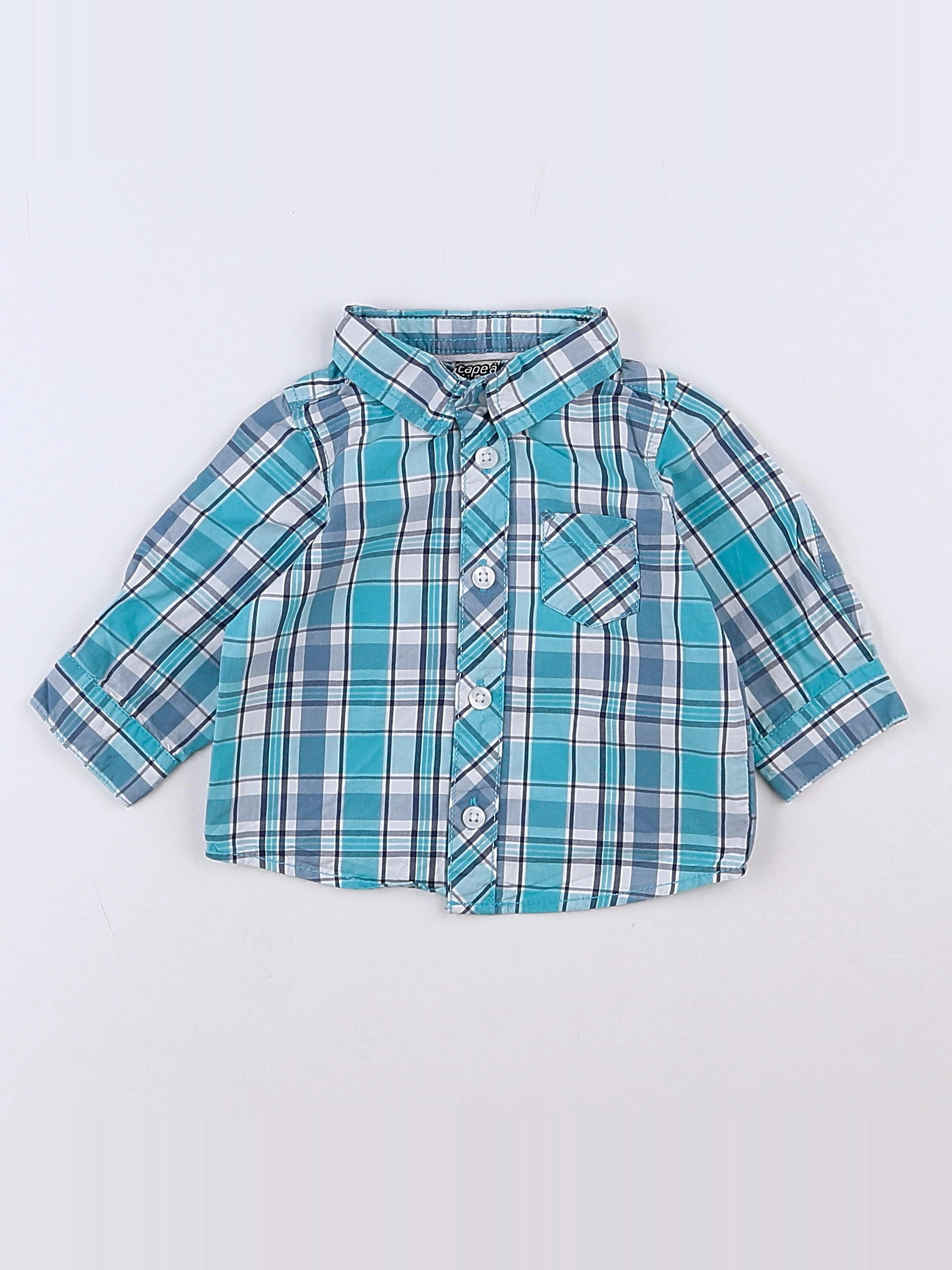 Tape à l'oeil - chemise bleu, blanc - 3 mois