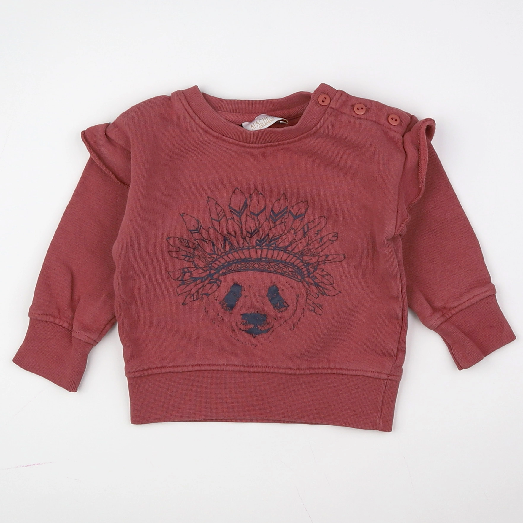 Apaches Collections - sweat rouge - 6/9 mois