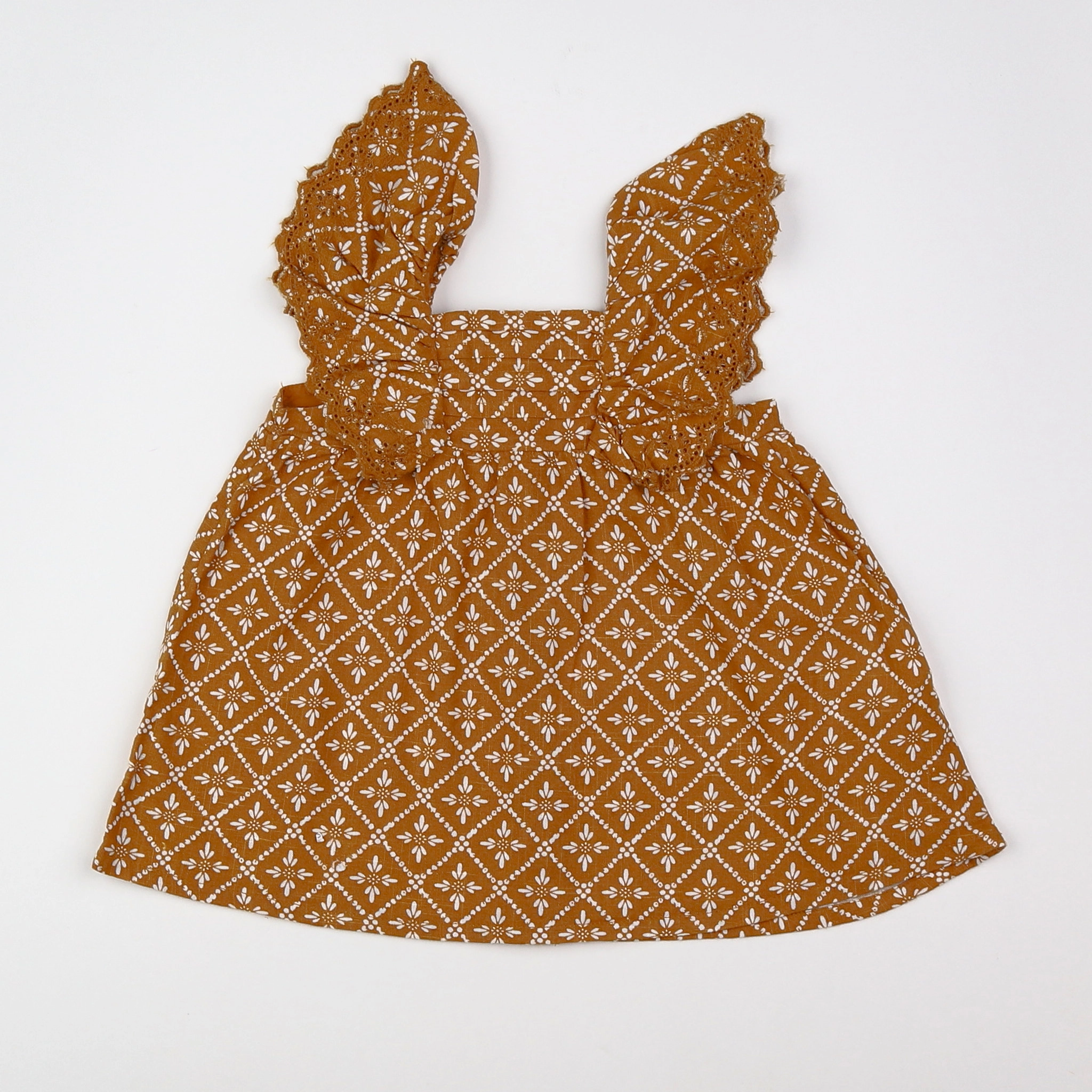 Vertbaudet - blouse marron, blanc - 3 mois