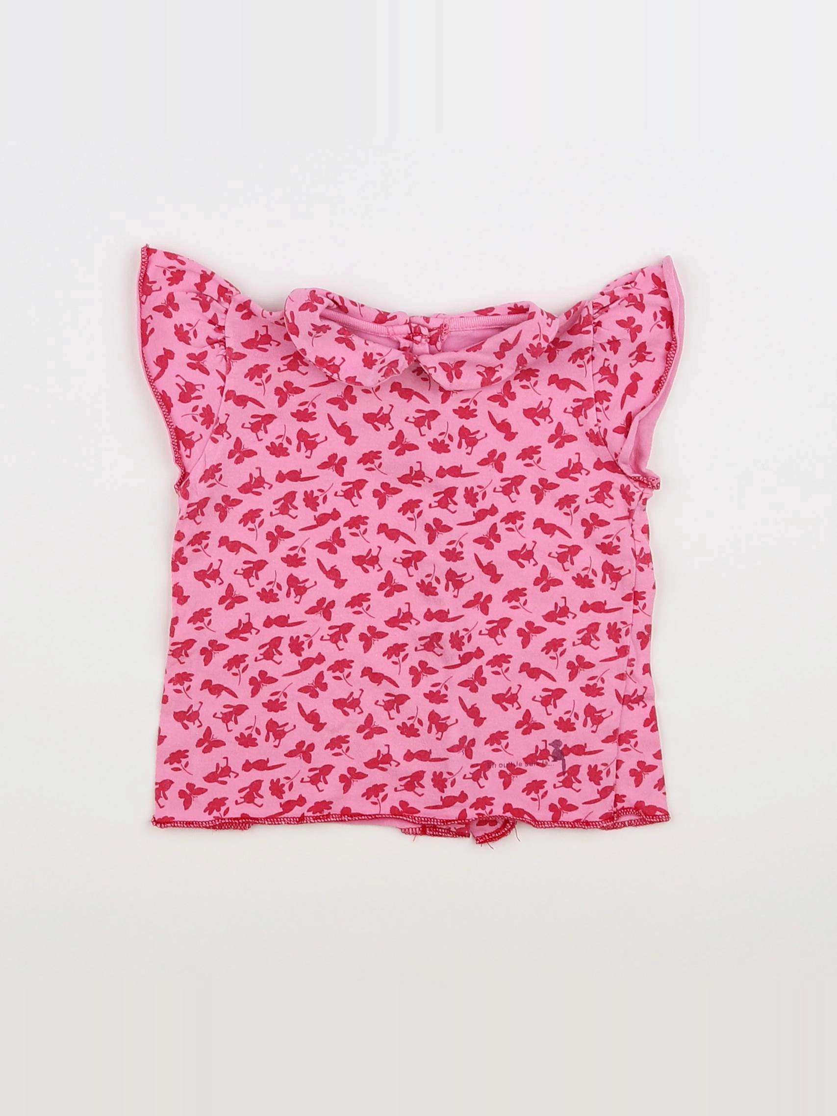 Petit Bateau - tee-shirt rose - 12 mois