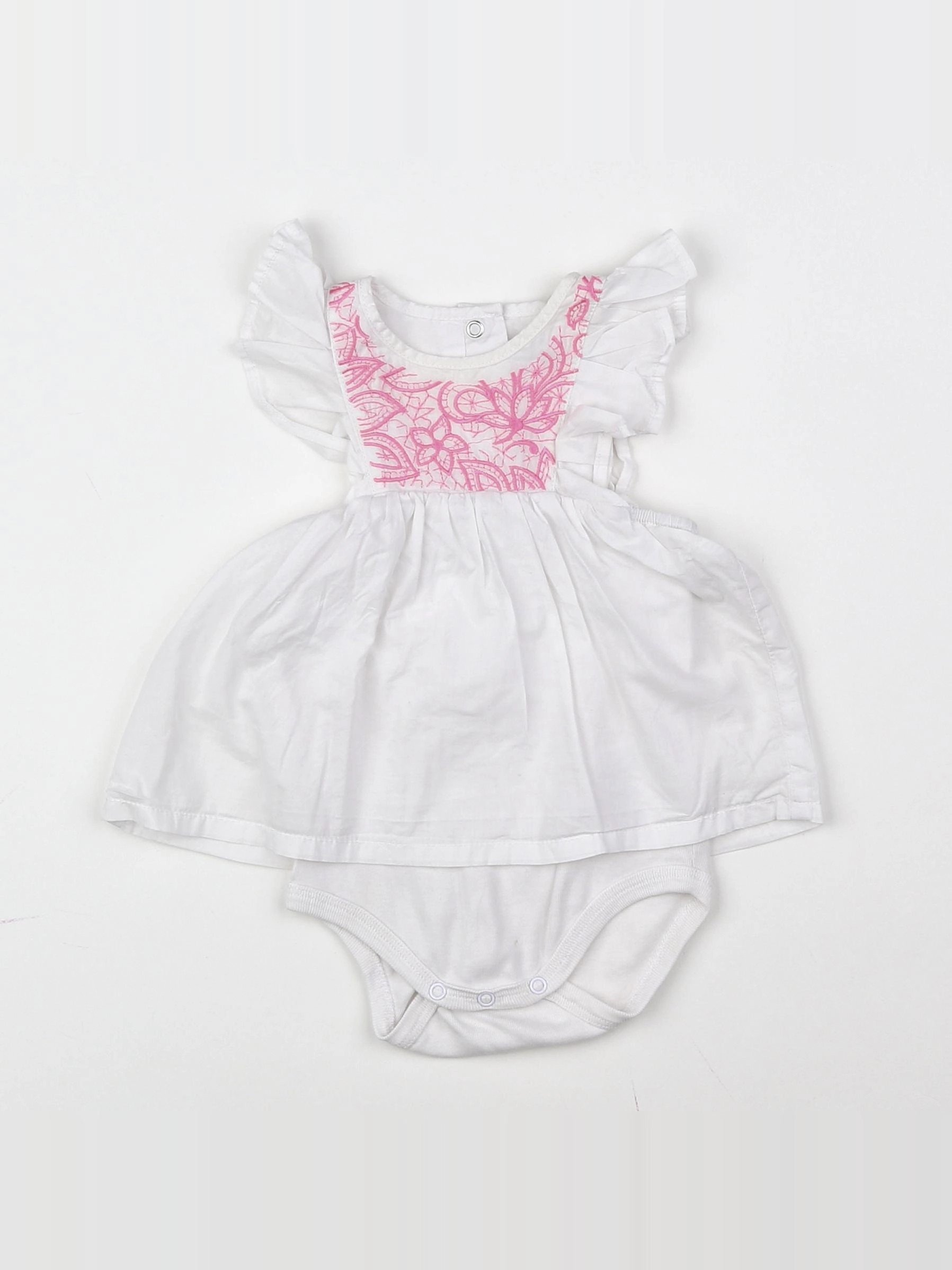 Vertbaudet - body blouse blanc - 6 mois