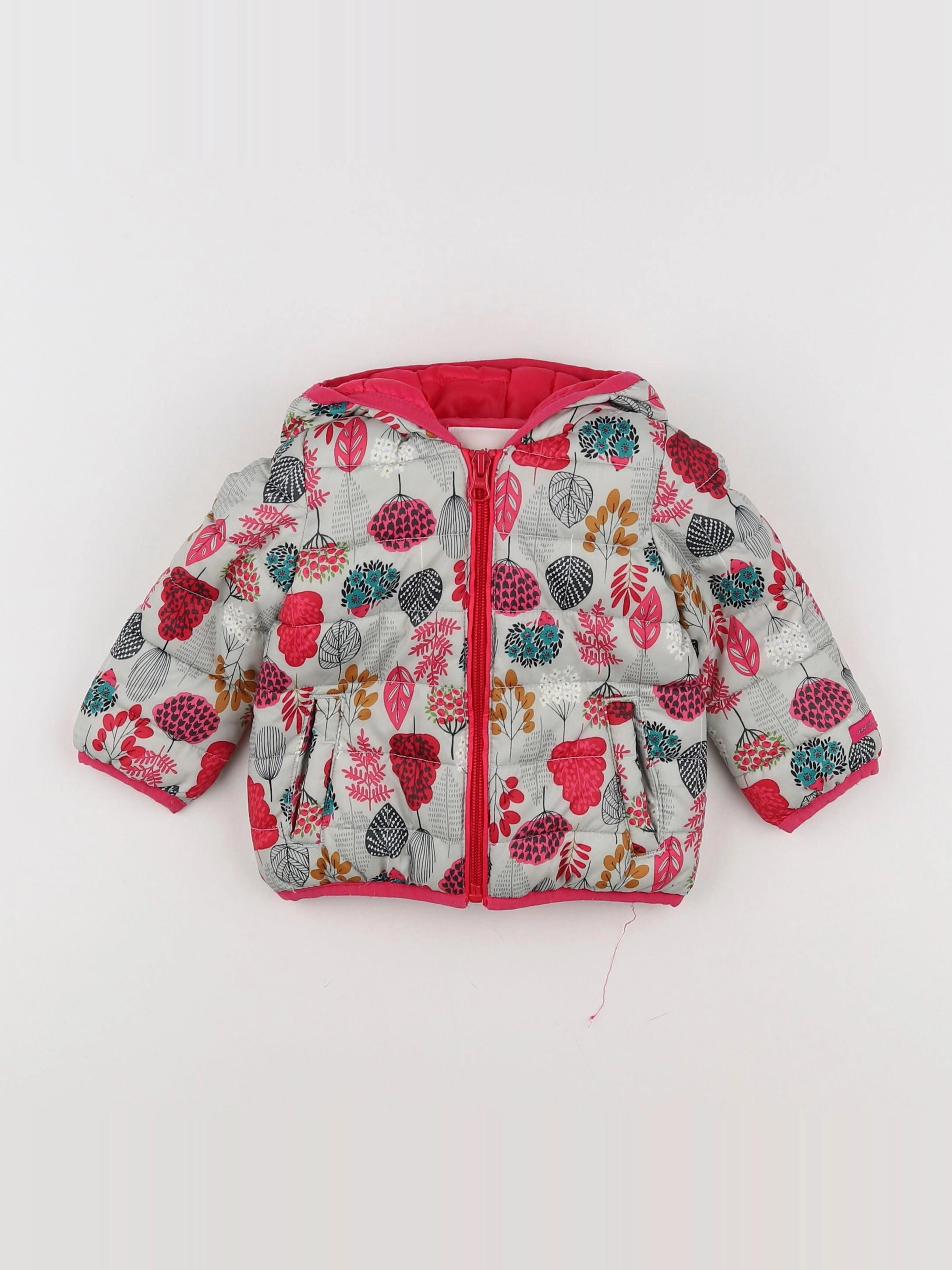 Catimini - doudoune rose, gris - 6 mois