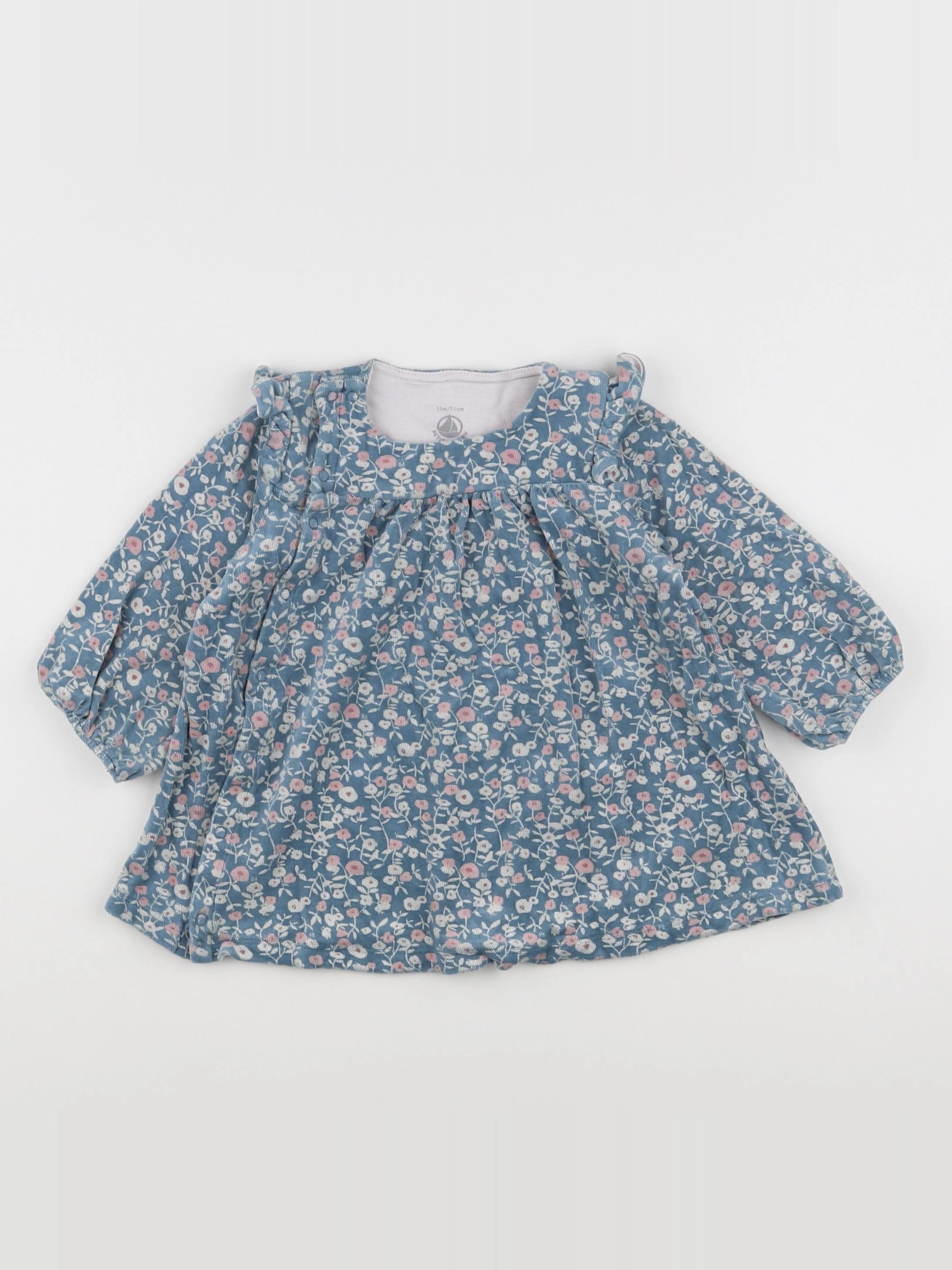 Petit Bateau - robe bleu - 12 mois