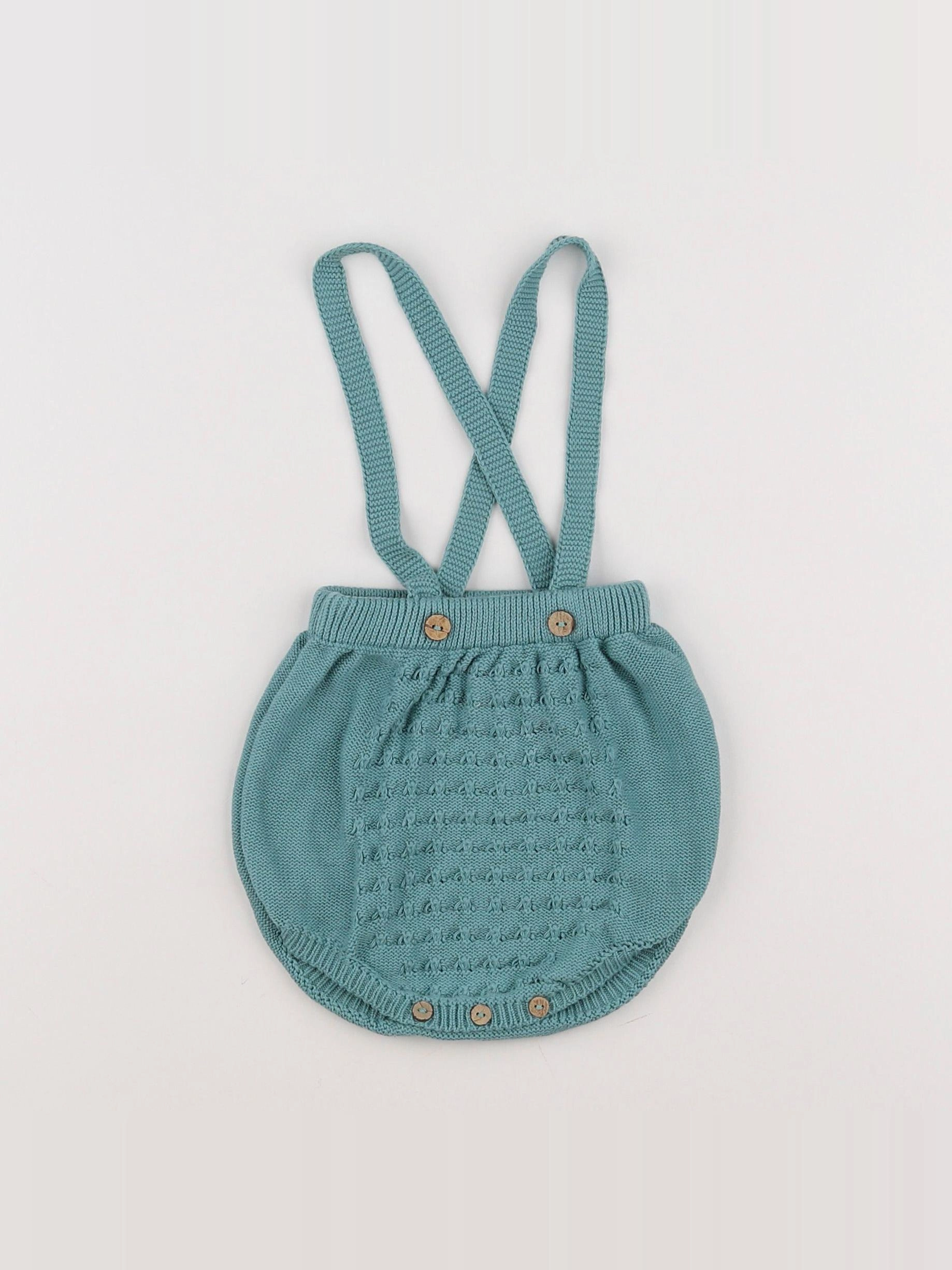 Bonnet à Pompon - combinaison vert - 9 mois