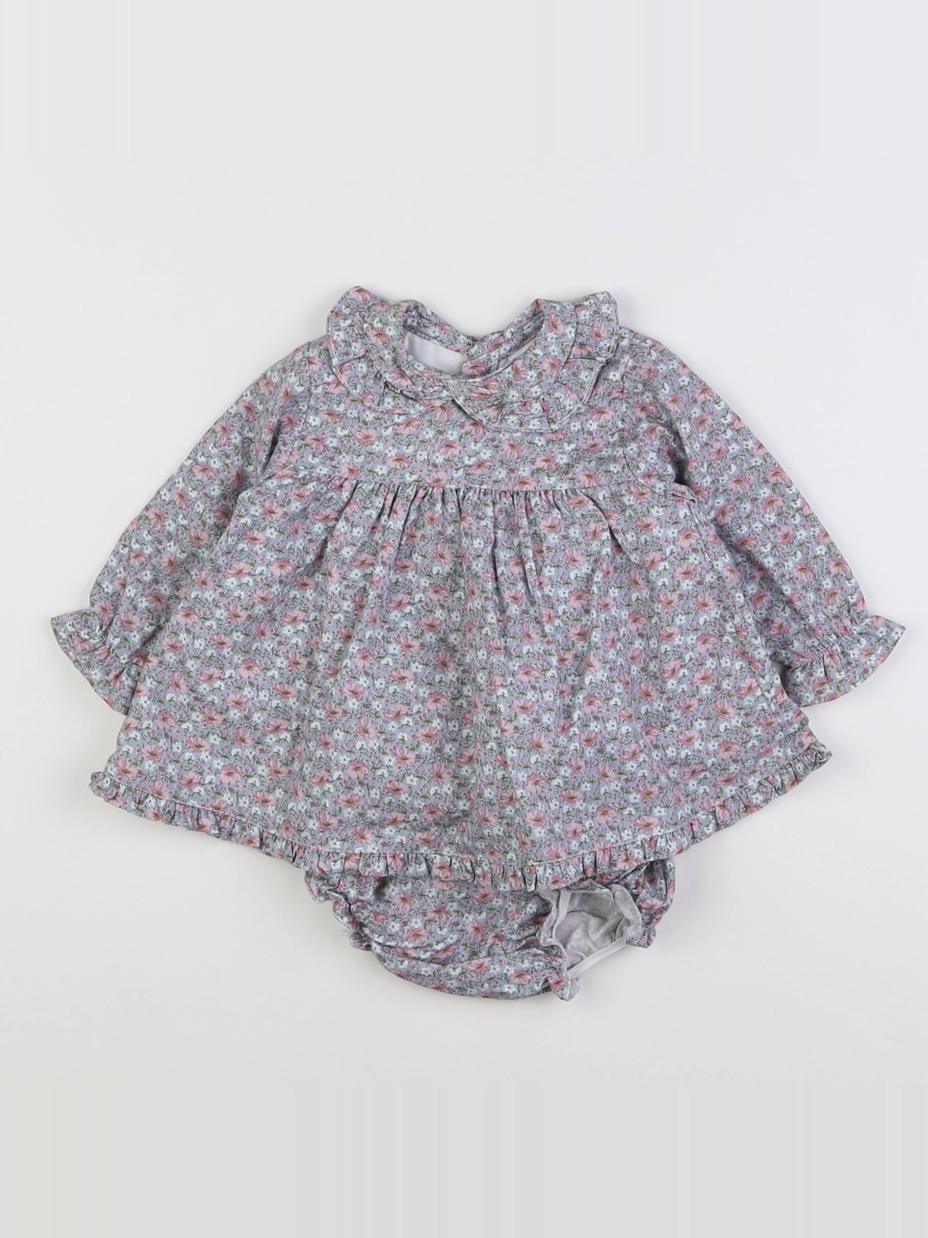 Dona Carmen - robe rose, gris - 6 mois