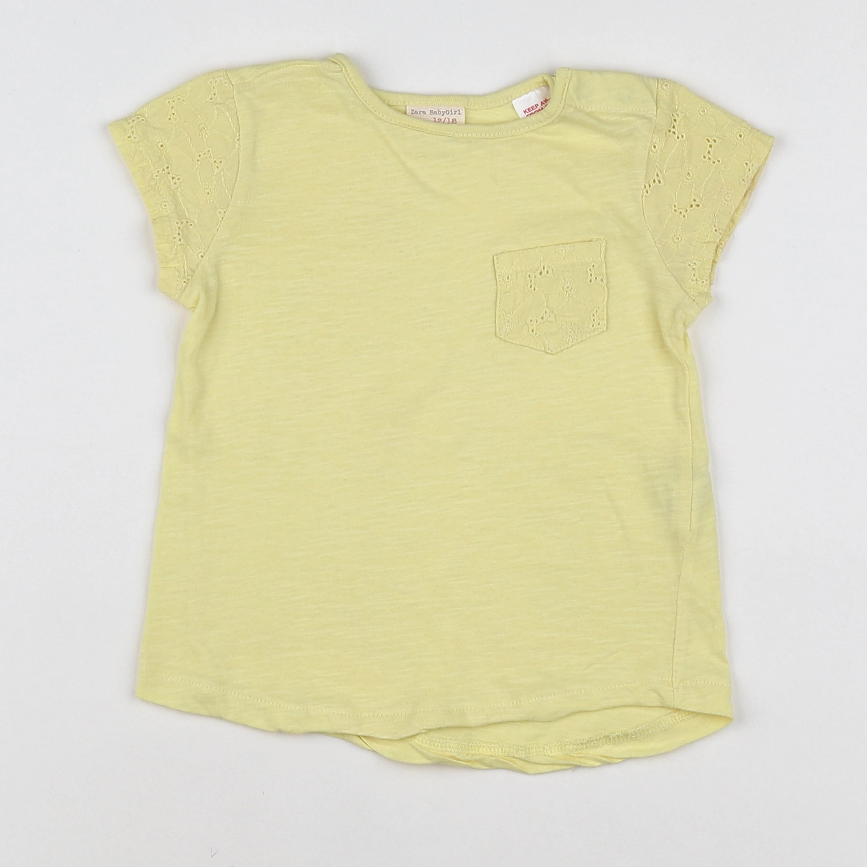 Zara - tee-shirt jaune - 12/18 mois