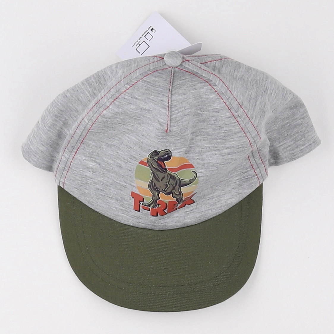 Vertbaudet - casquette gris, vert (état neuf) - 12/14 ans