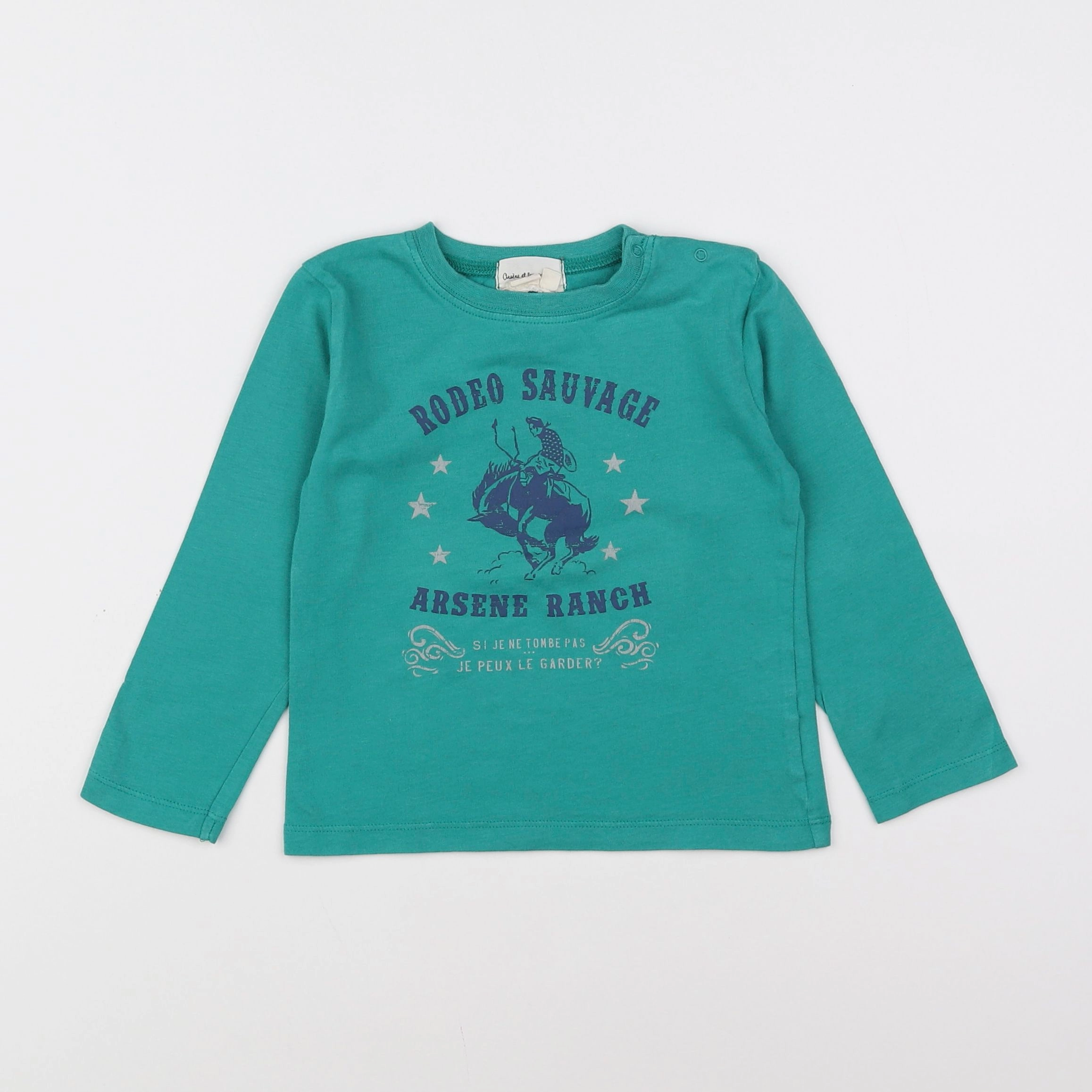 Arsène et les pipelettes - tee-shirt vert, bleu - 2 ans