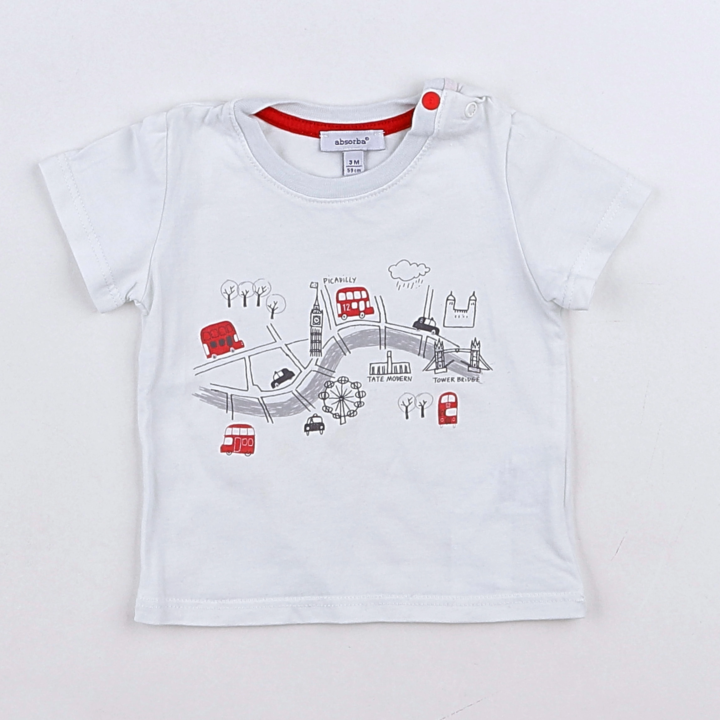 Absorba - tee-shirt blanc - 3 mois