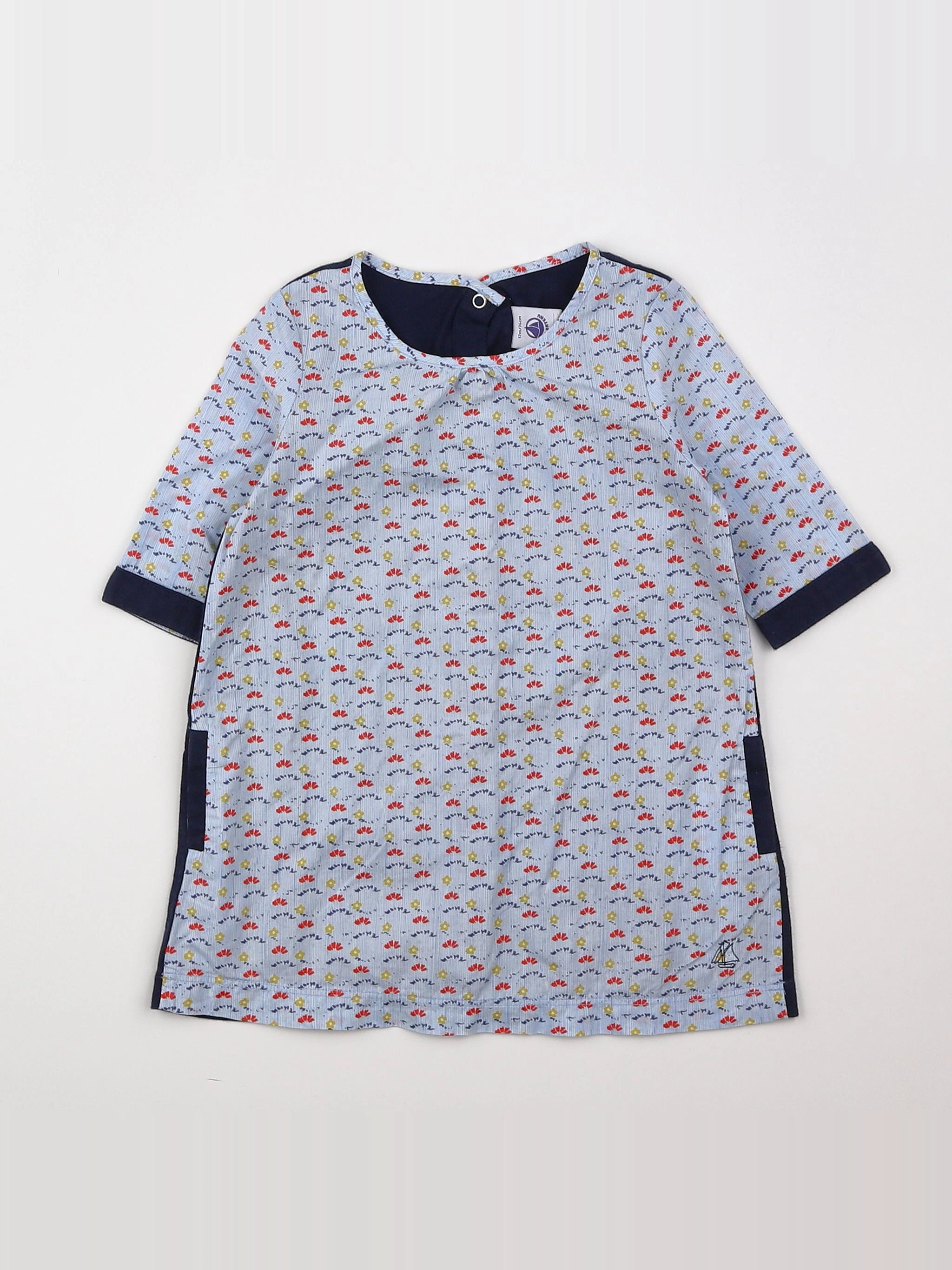 Petit Bateau - robe bleu - 12 mois
