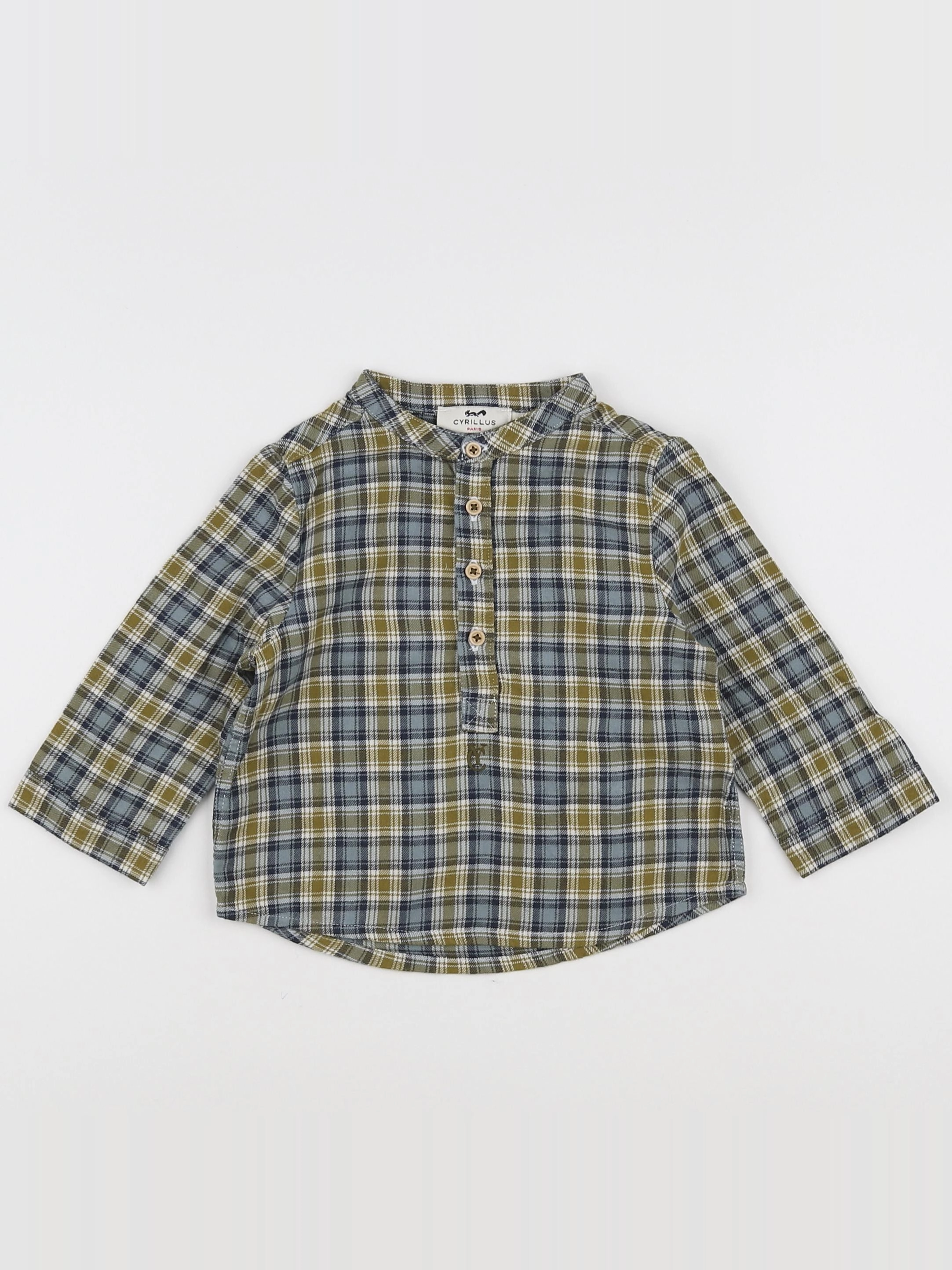 Cyrillus - chemise bleu, vert - 18 mois