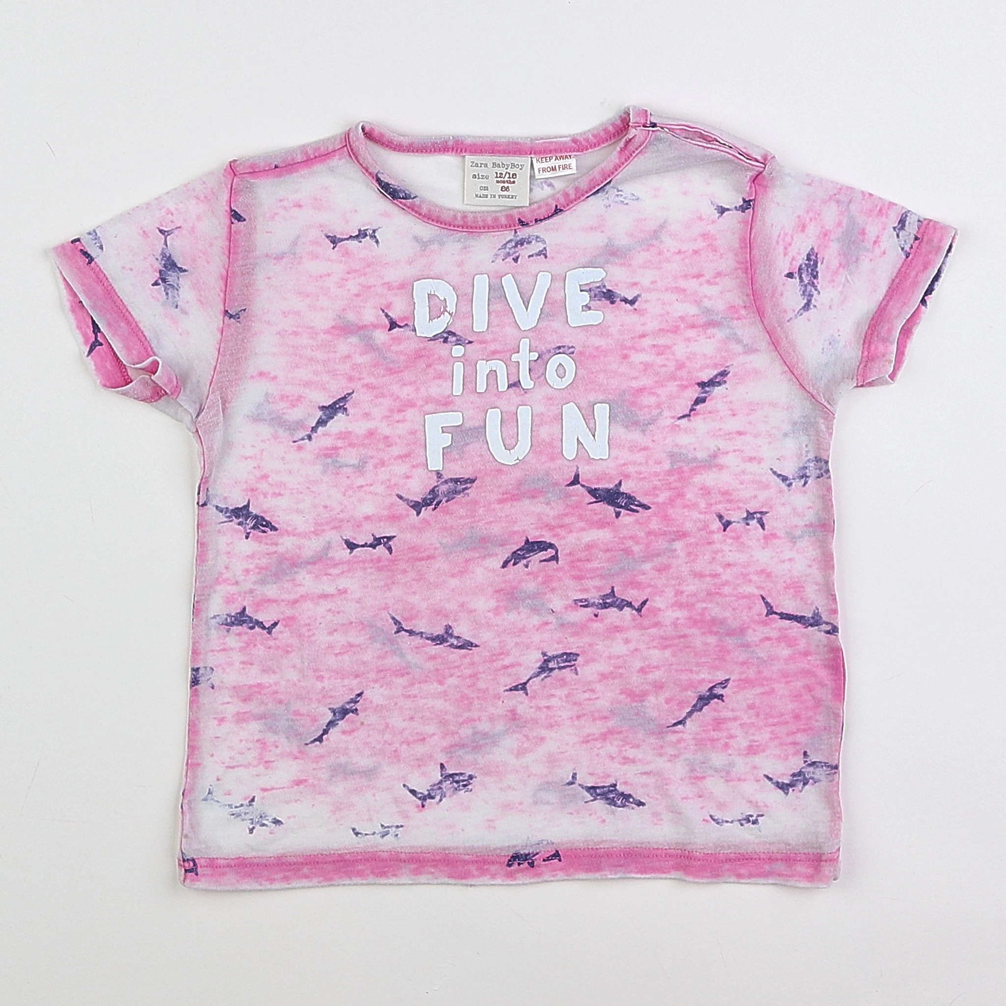 Zara - tee-shirt rose - 12/18 mois