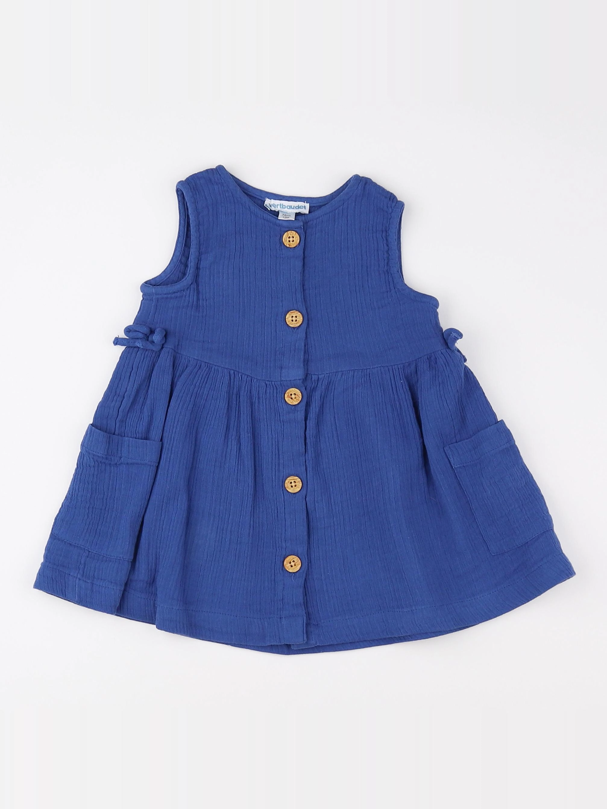 Vertbaudet - robe bleu - 12 mois