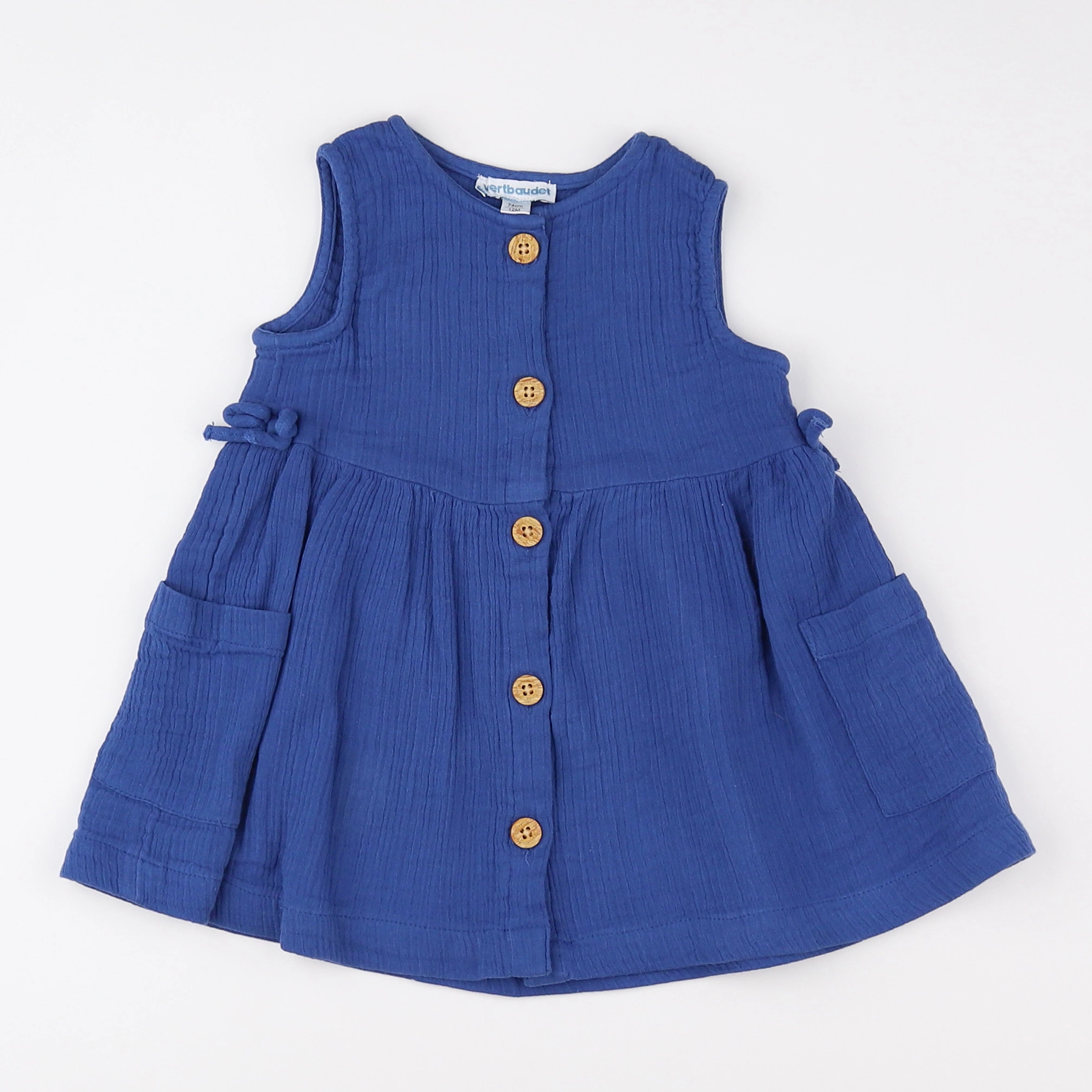 Vertbaudet - robe bleu - 12 mois